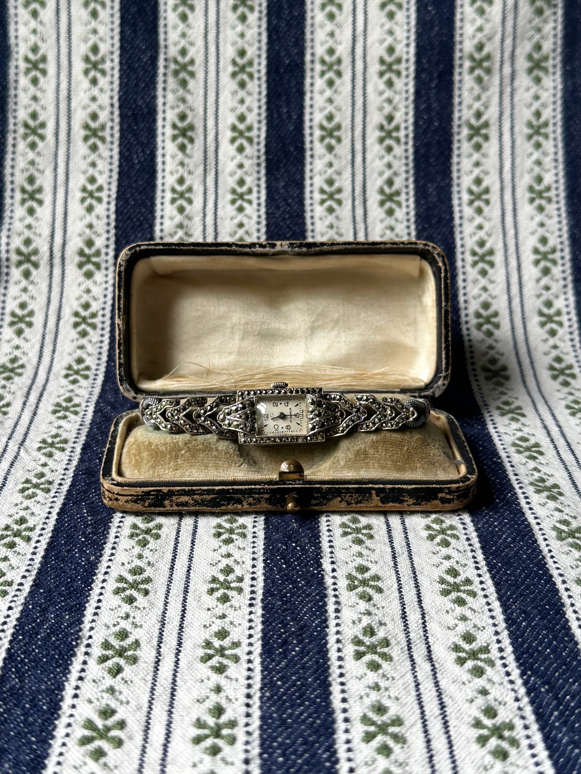 1950s Elo 17 Jewels Marcasite Mechanical Watch