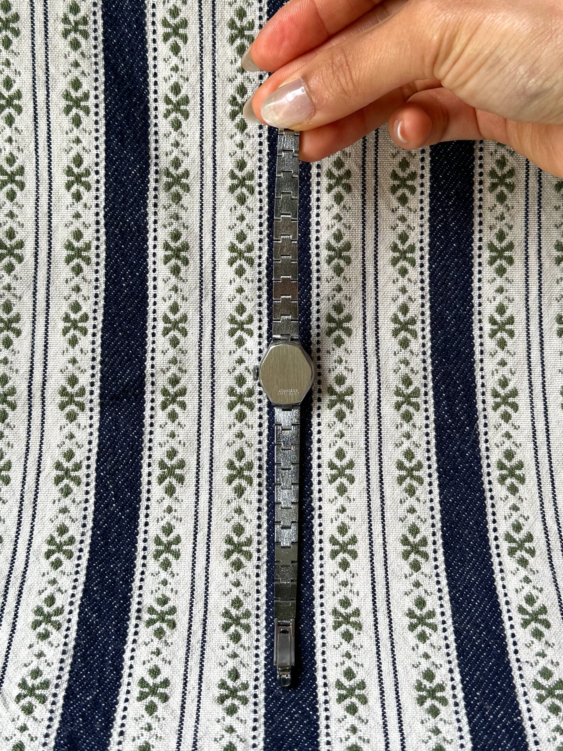 1970s Prestige Textured Silver Tone Mechanical Watch
