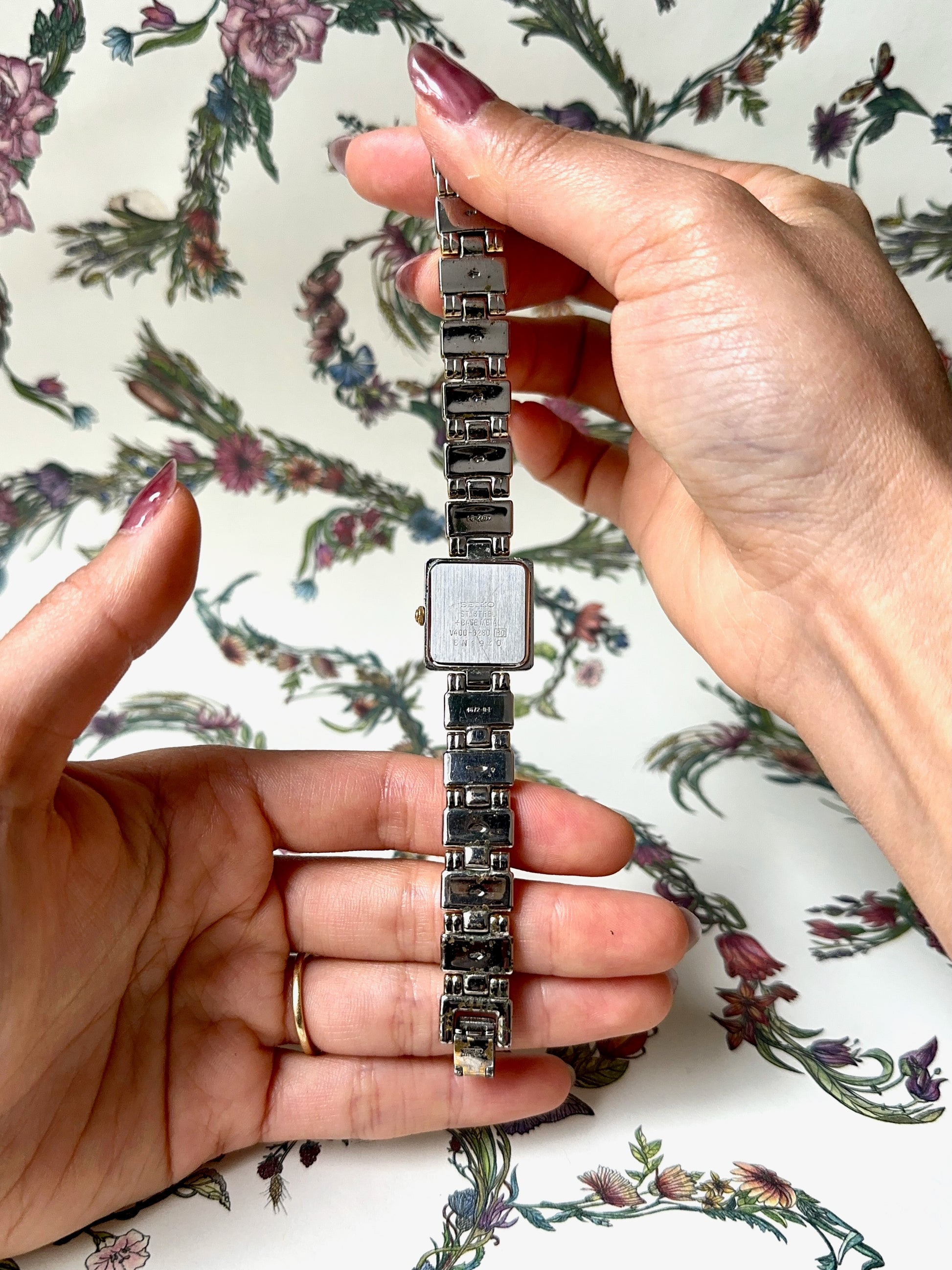 1980s Seiko two-tone square quartz watch