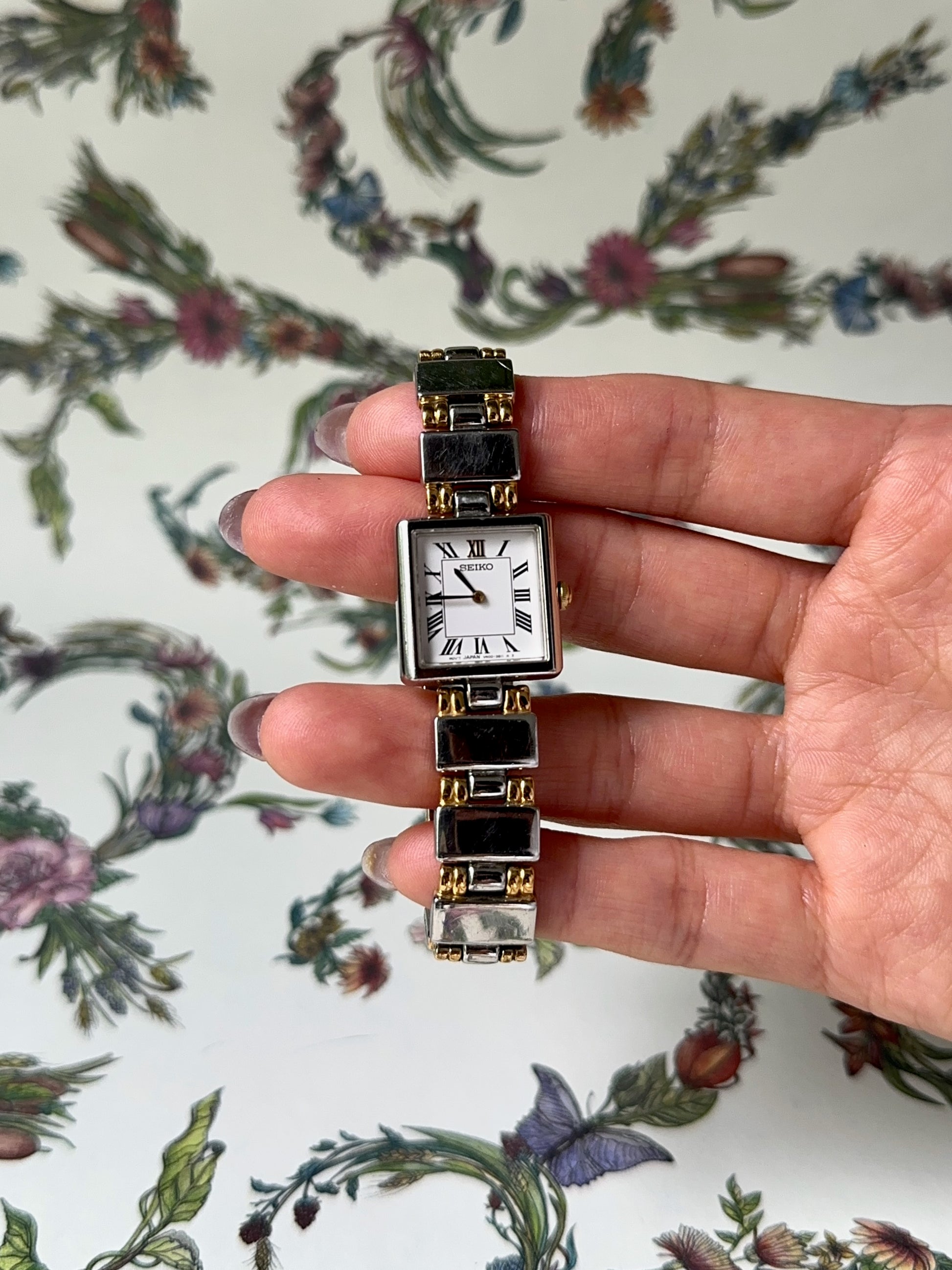 1980s Seiko two-tone square quartz watch