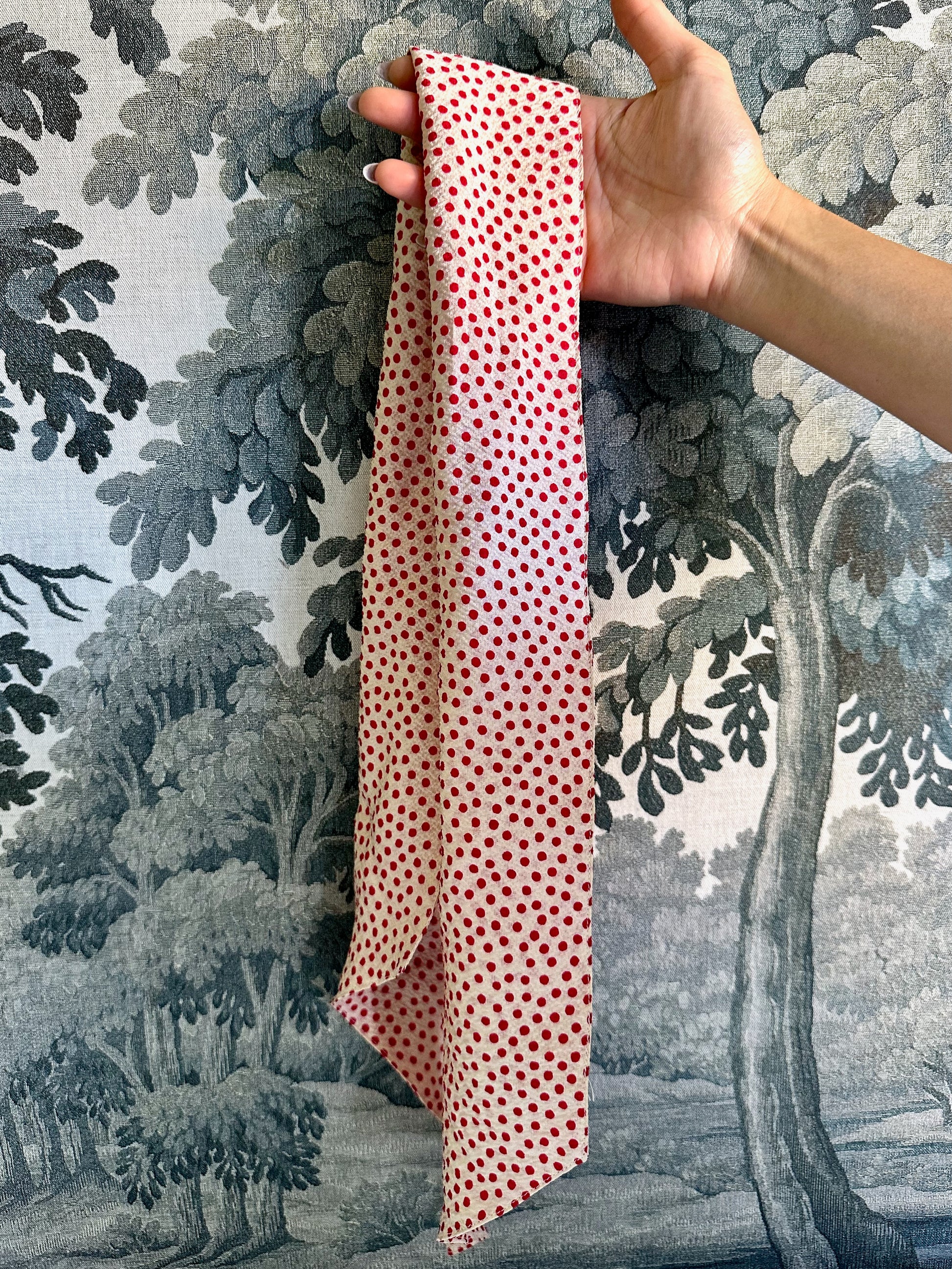 Vintage red & white polka dot neck scarf