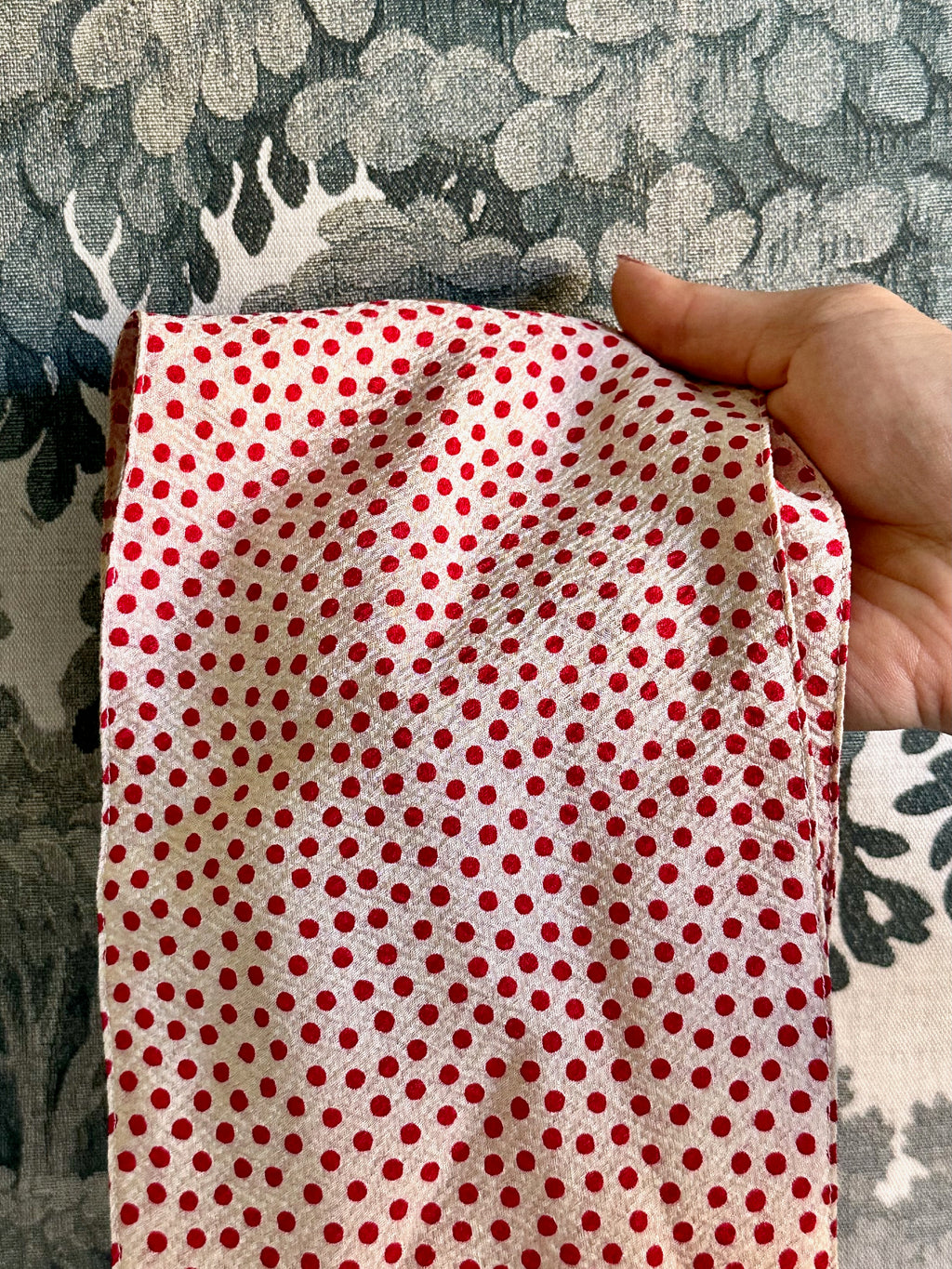 Vintage red & white polka dot neck scarf