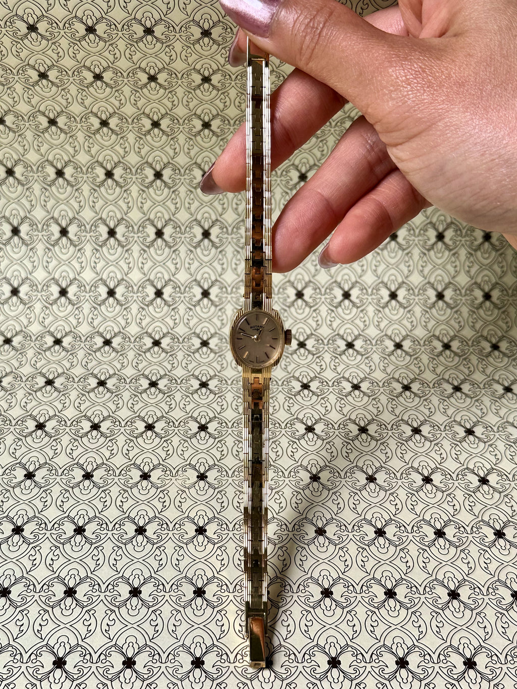 1980s Rotary gold-plated oval mechanical watch