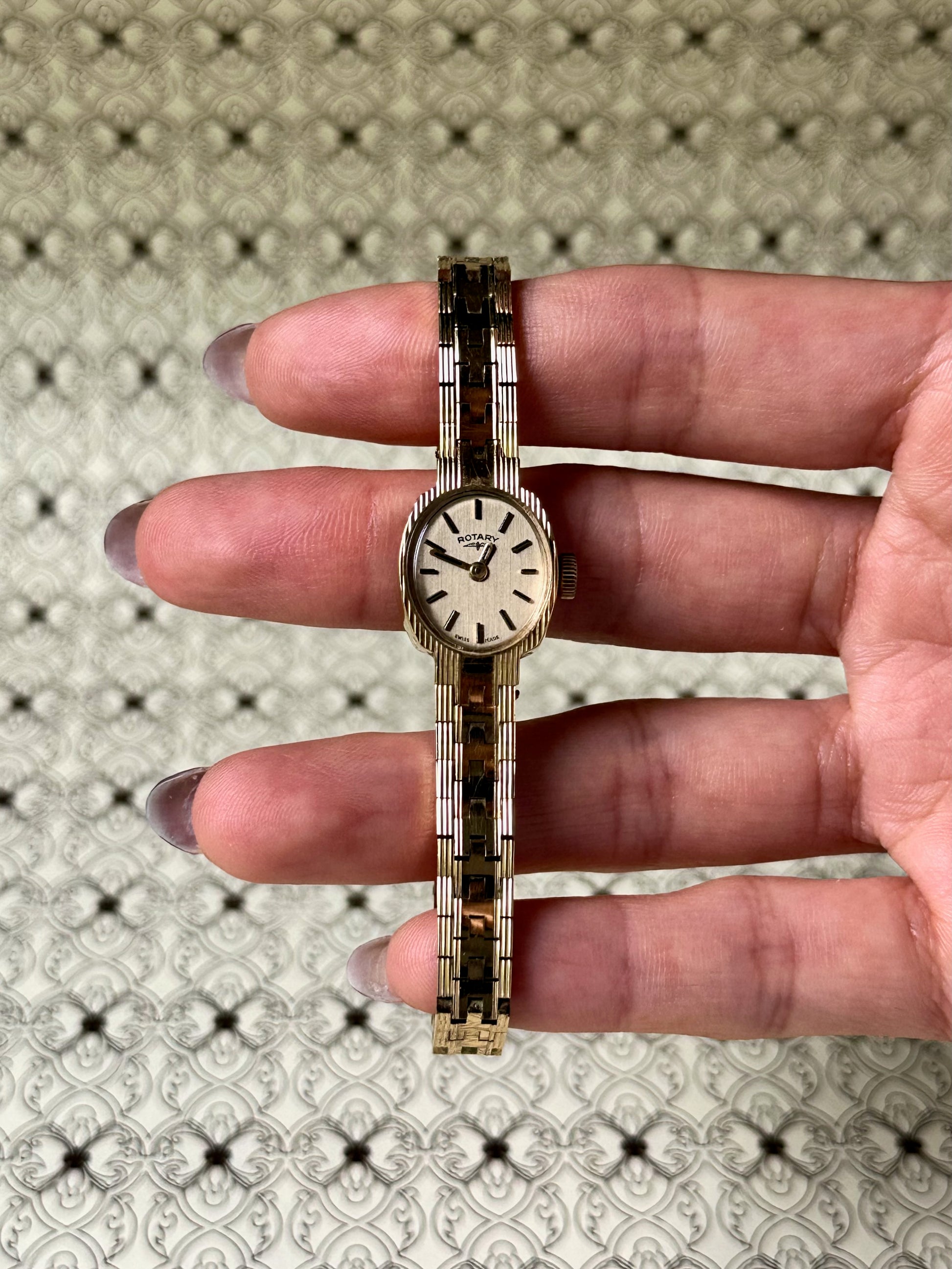 1980s Rotary gold-plated oval mechanical watch