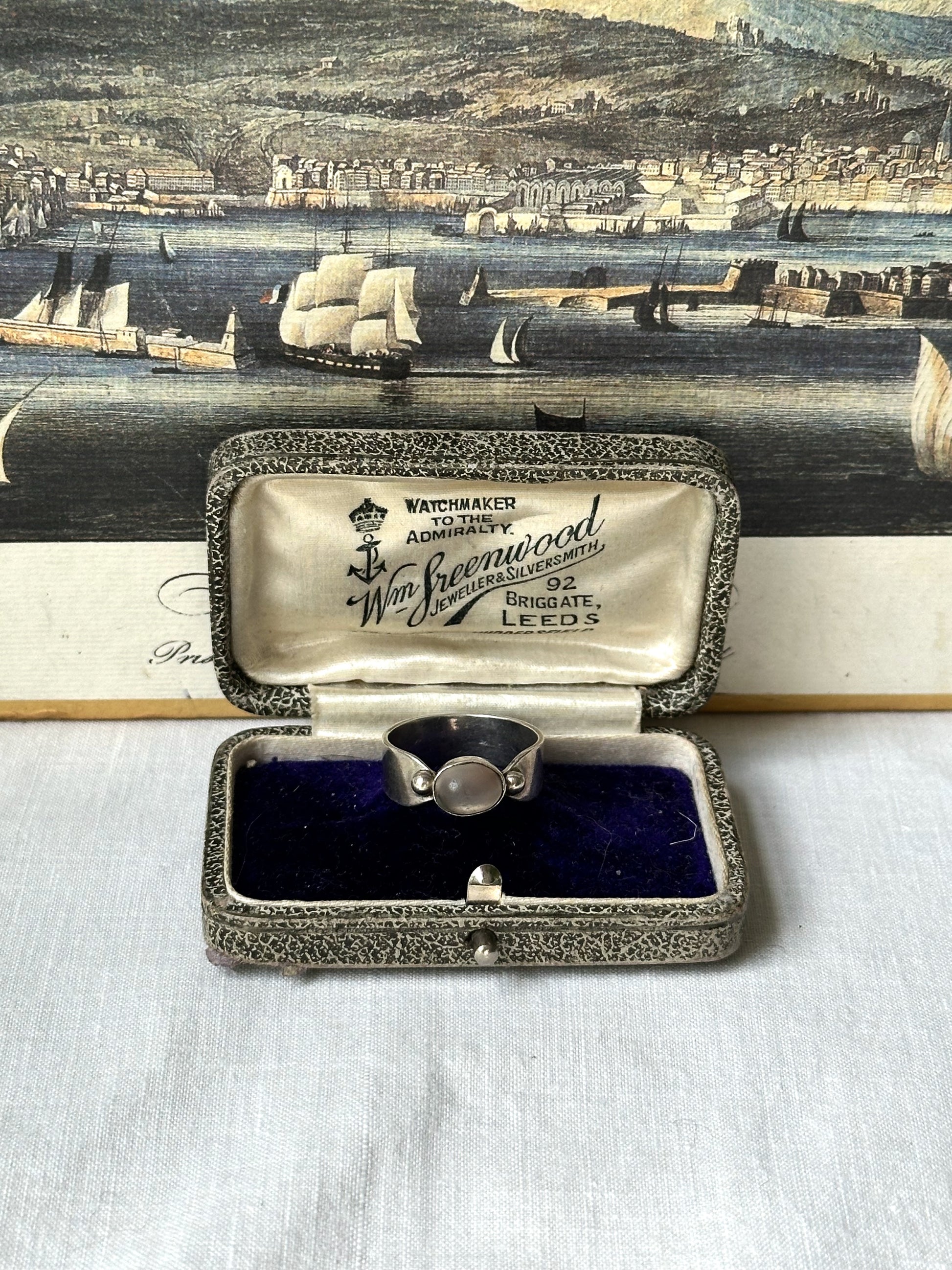 Vintage Moonstone Sterling Silver Ring