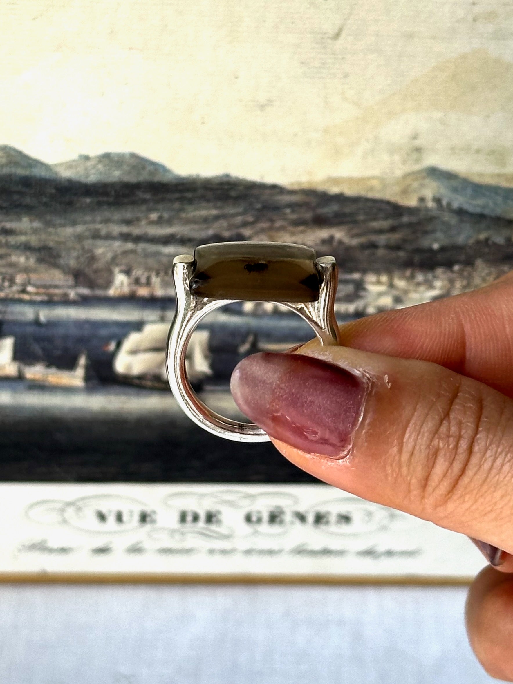 Vintage Smoky Quartz Sterling Silver Ring