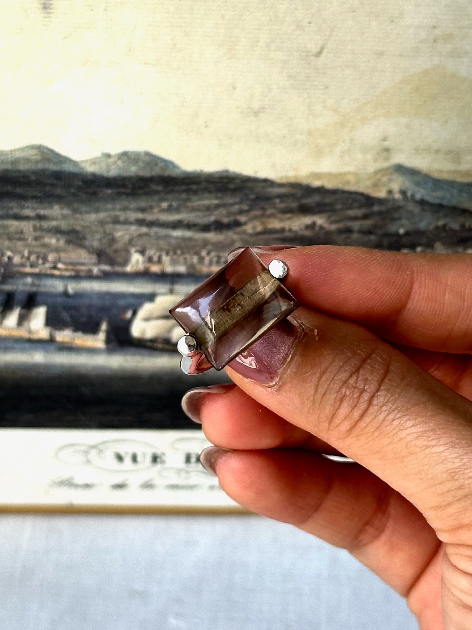 Vintage Smoky Quartz Sterling Silver Ring