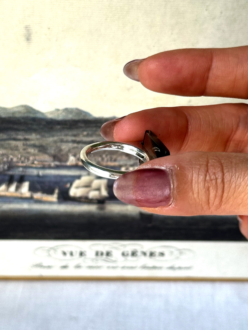 Vintage Smoky Quartz Sterling Silver Ring