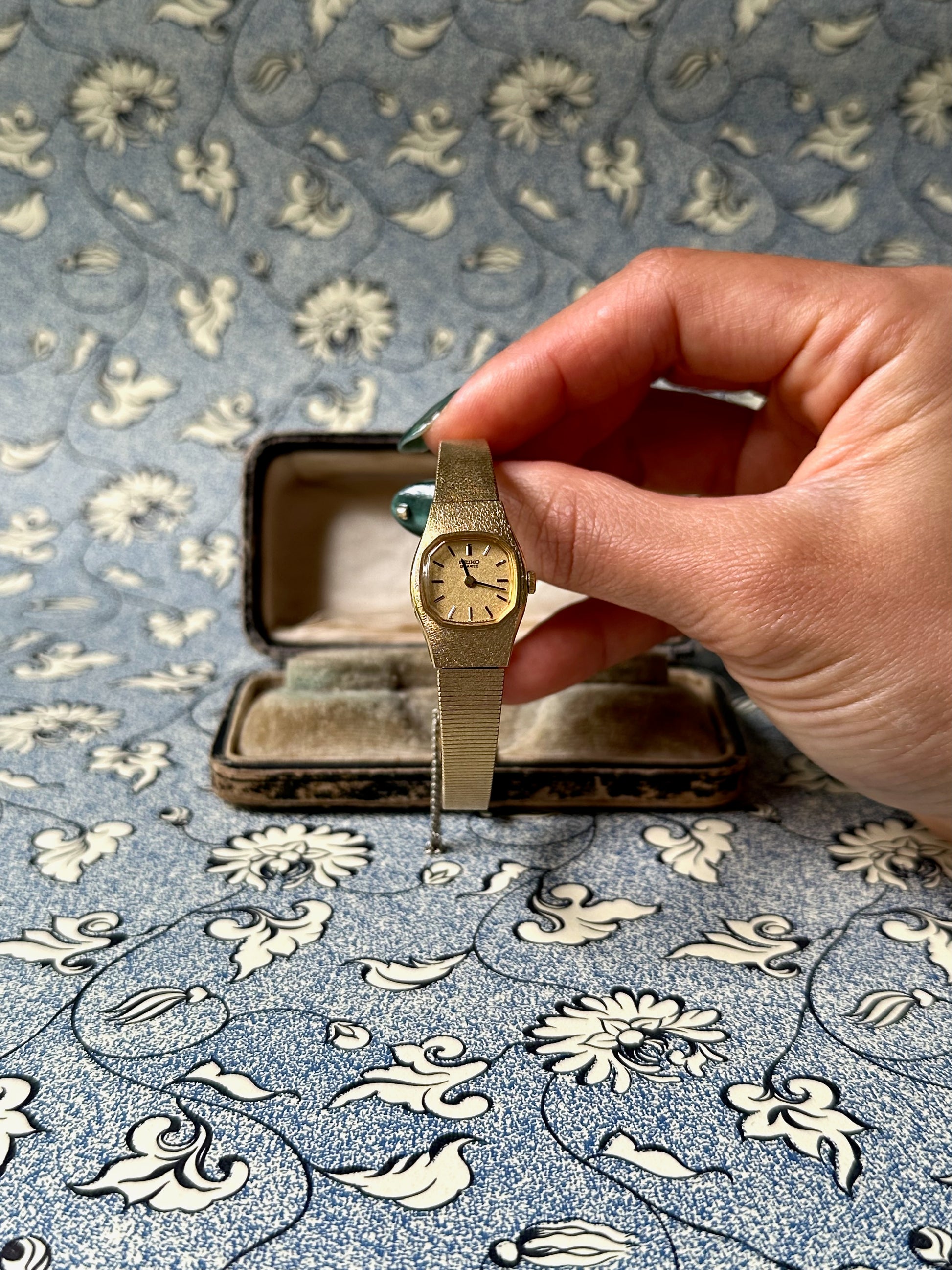 1970s Seiko octagon gold-plated quartz watch