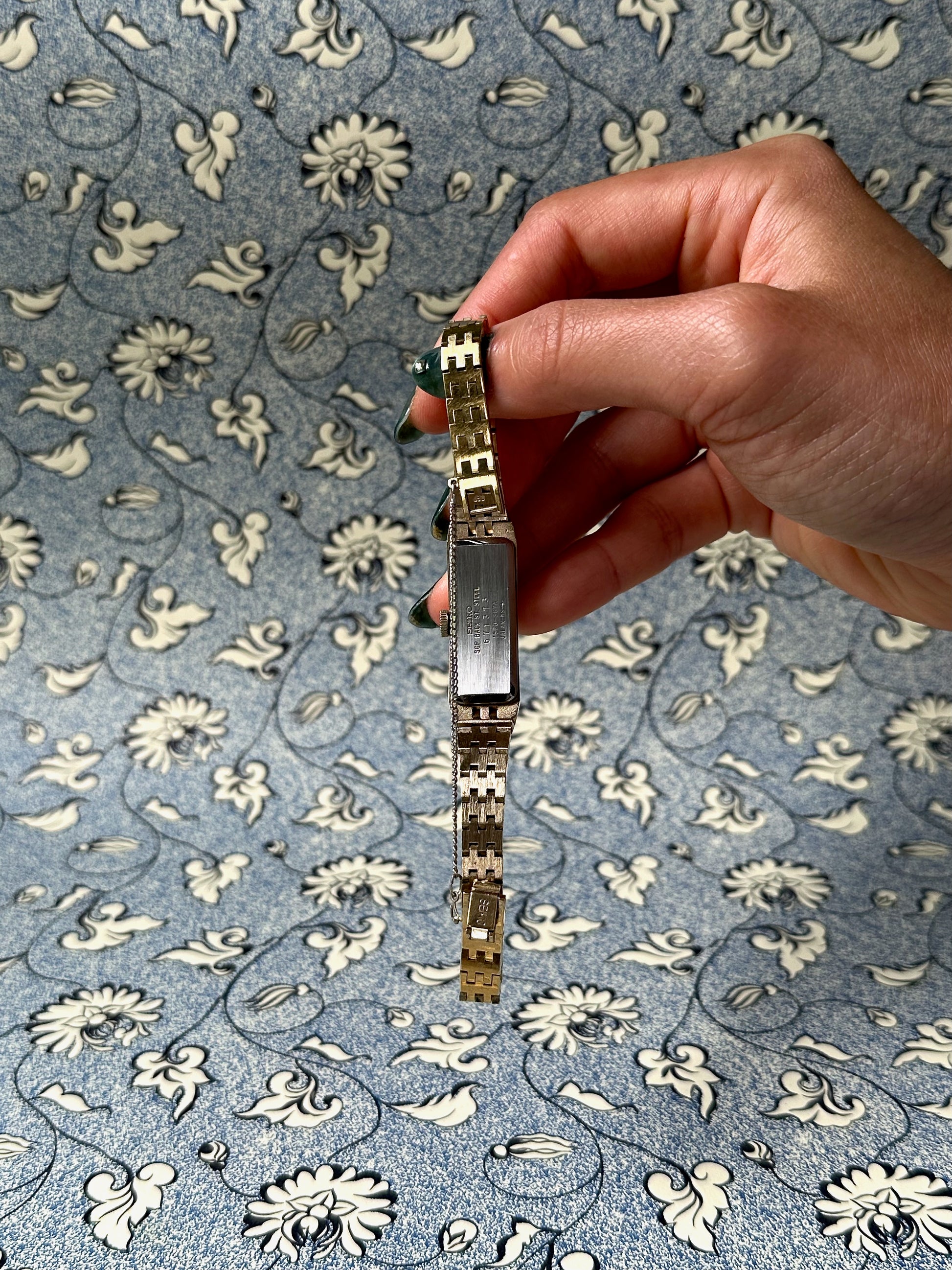 1970s Seiko mirror dial gold-plated mechanical watch