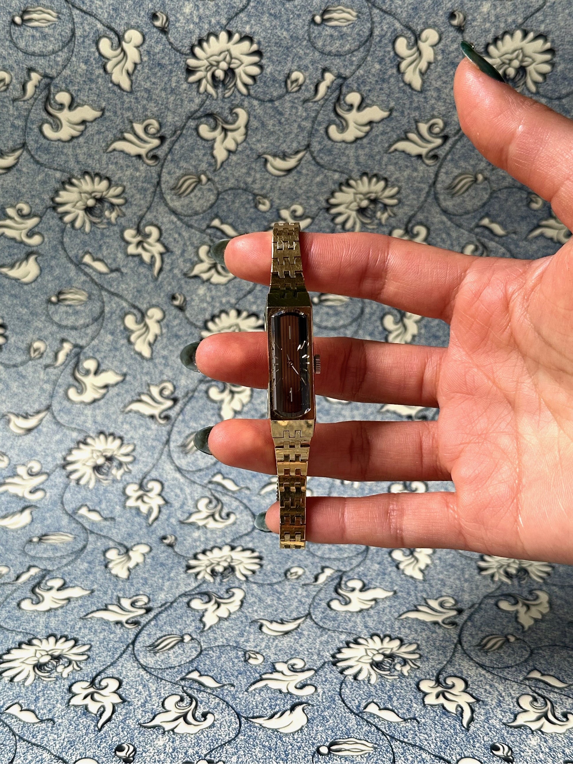 1970s Seiko mirror dial gold-plated mechanical watch