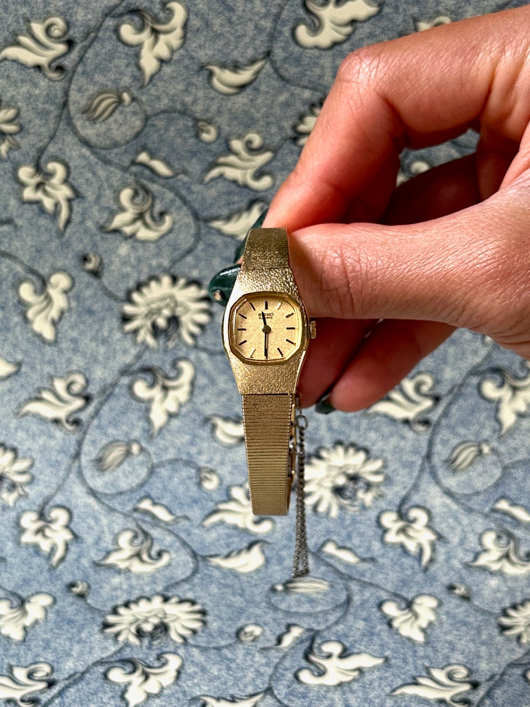 1970s Seiko octagon gold-plated quartz watch