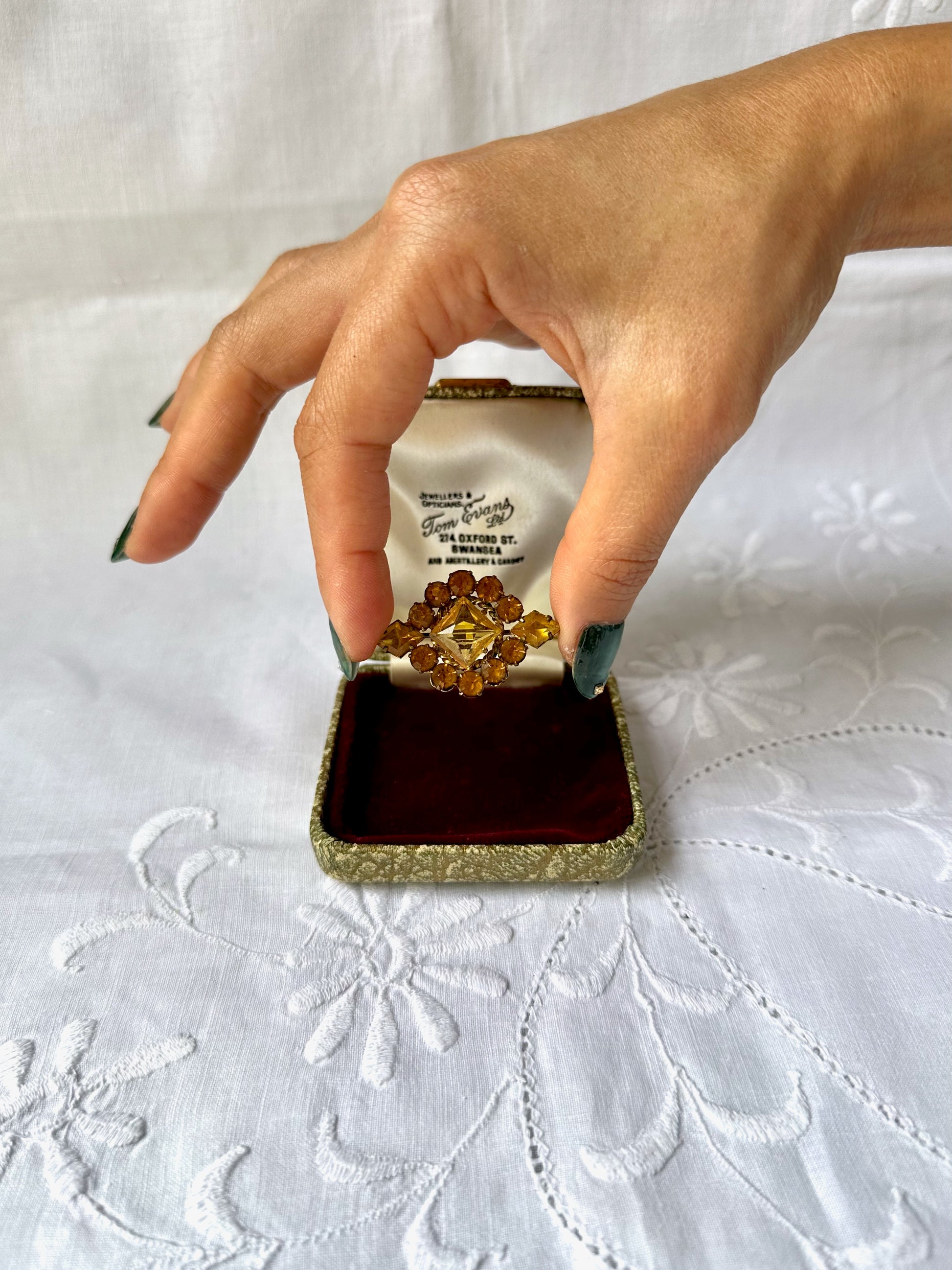 1940s Yellow Stone Brooch