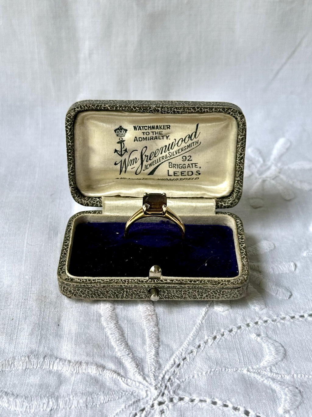 1970s Smoky Quartz Gold-Plated Silver Ring