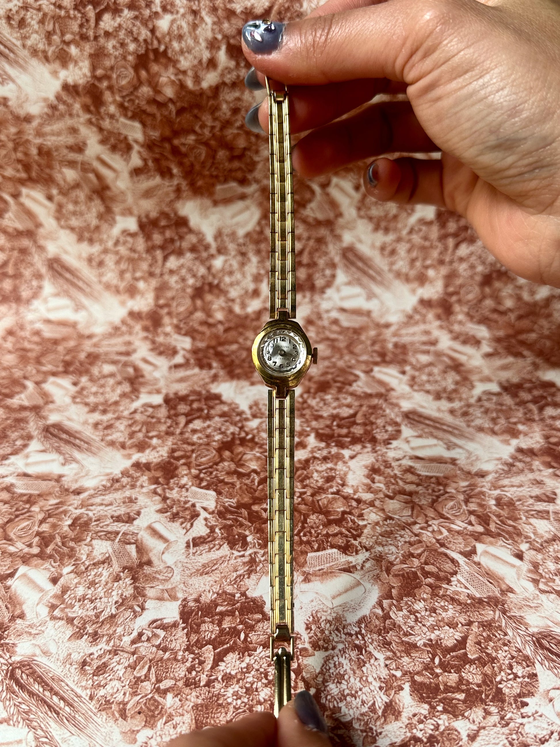 1970s Grovana gold-plated 17 jewels mechanical watch