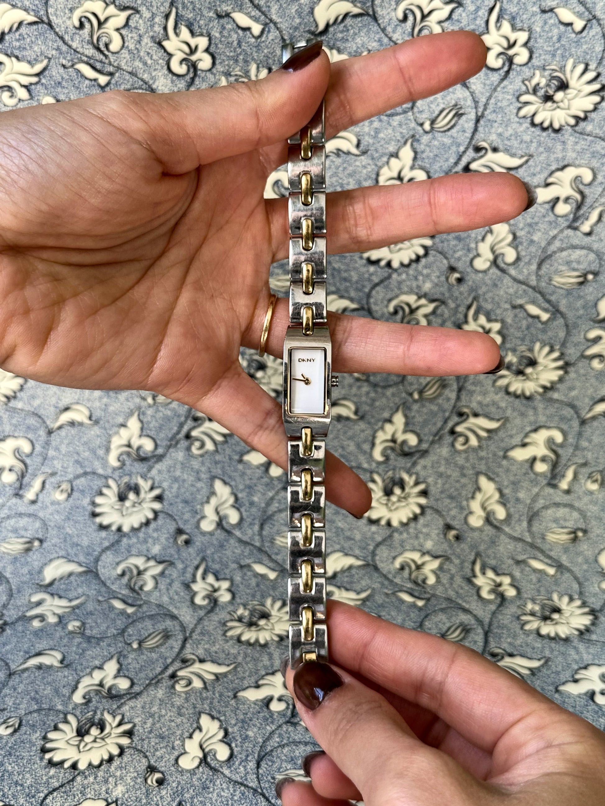 1980s DKNY two-tone quartz watch
