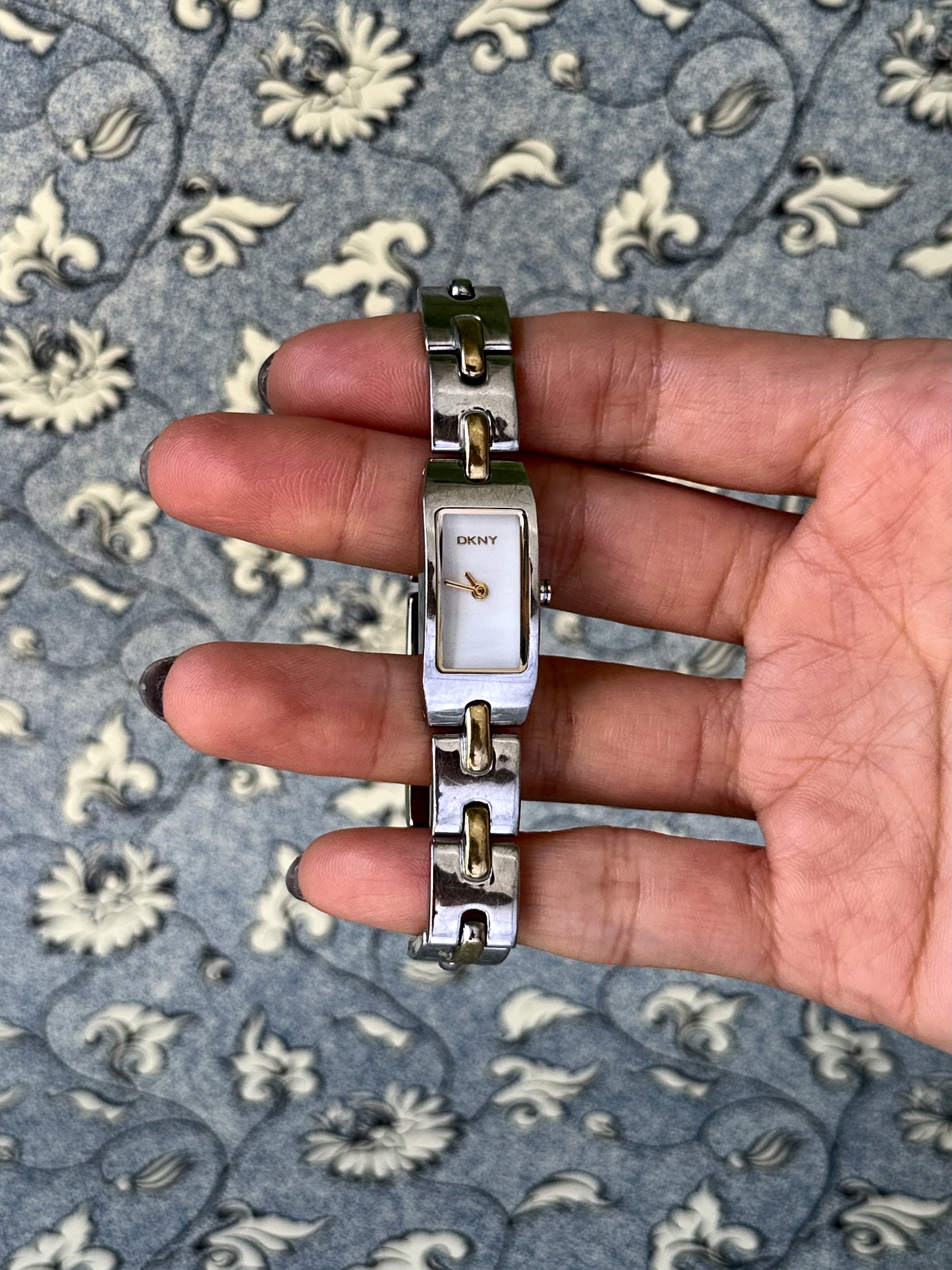 1980s DKNY two-tone quartz watch