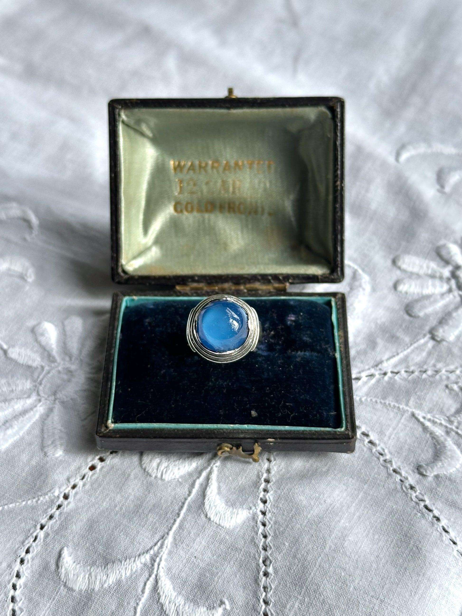 Vintage Blue Cabochon Sterling Silver Ring