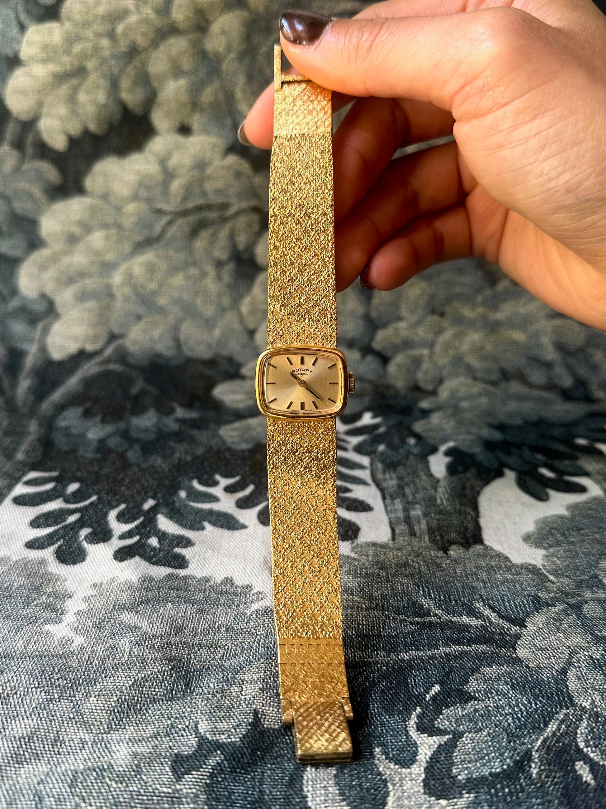 1970s Rotary Gold-Plated Mesh-Style Mechanical Watch