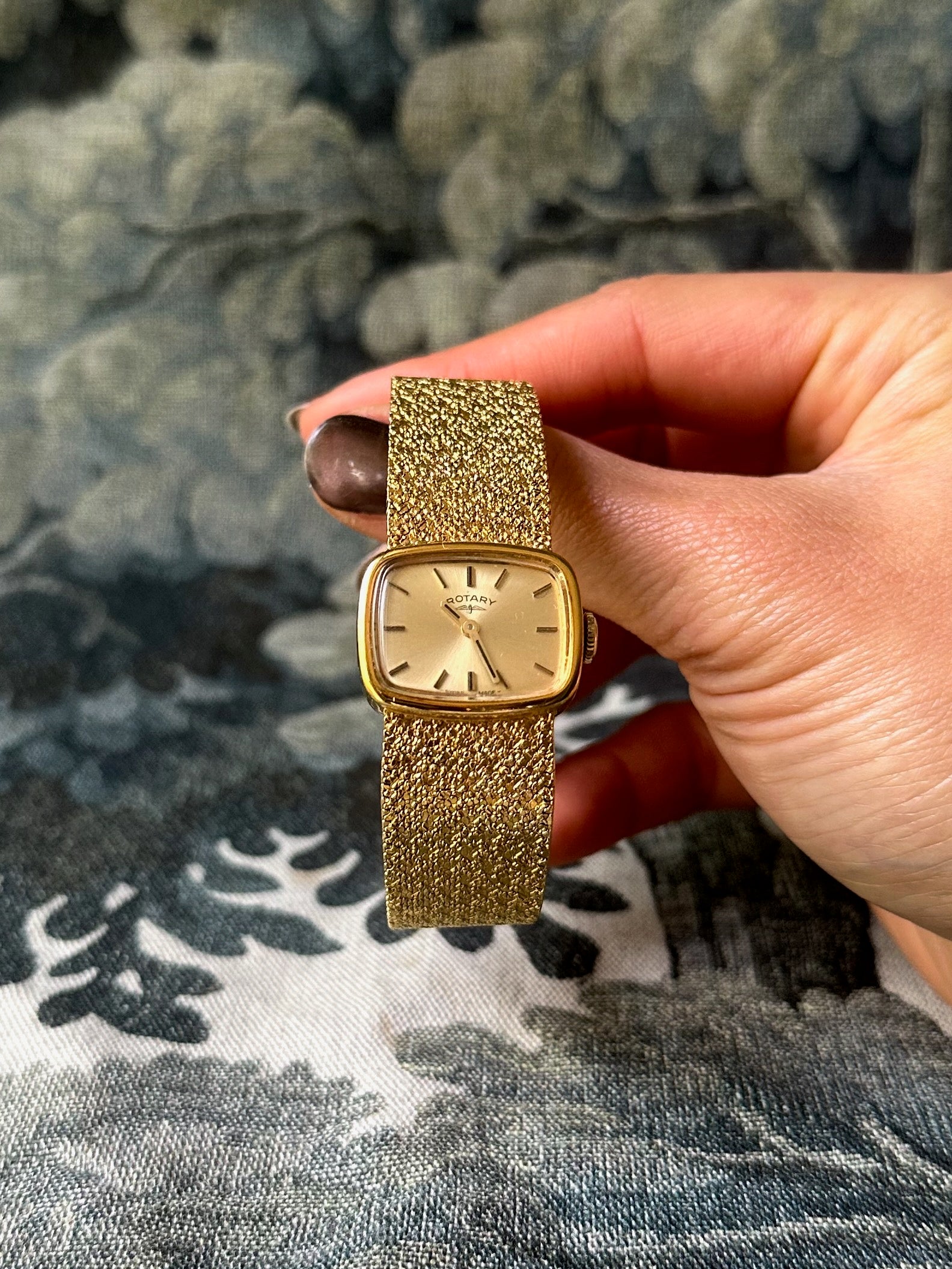 1970s Rotary Gold-Plated Mesh-Style Mechanical Watch