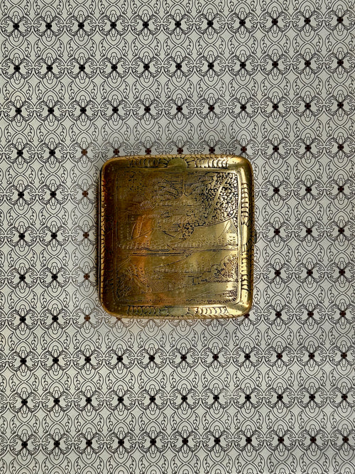 1920s Engraved Brass Cigarette Case