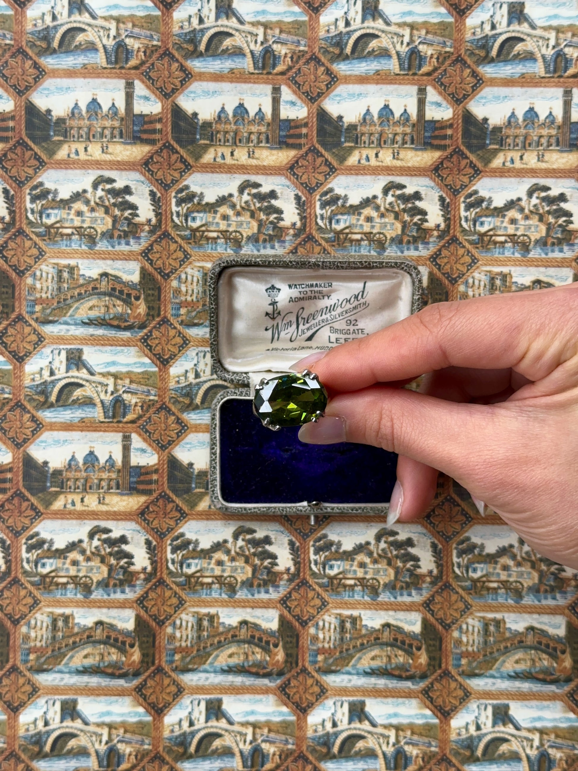Vintage Statement Green Stone Ring