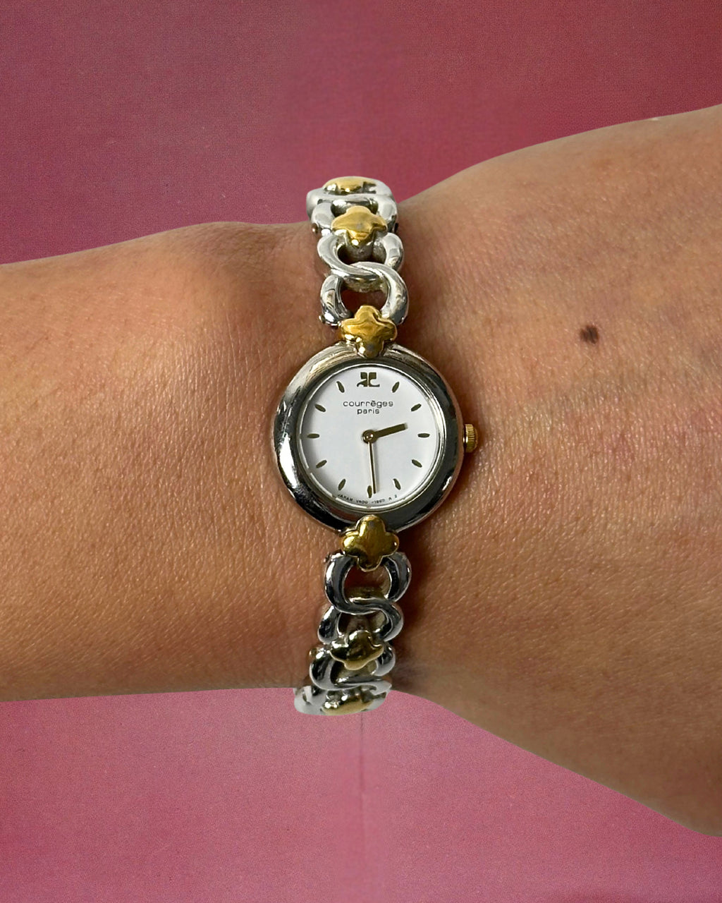 1980s Courreges two-tone quartz watch