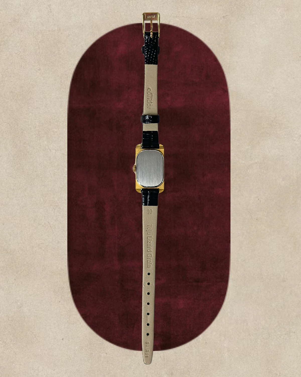 1980s Tissot gold-tone black leather mechanical watch