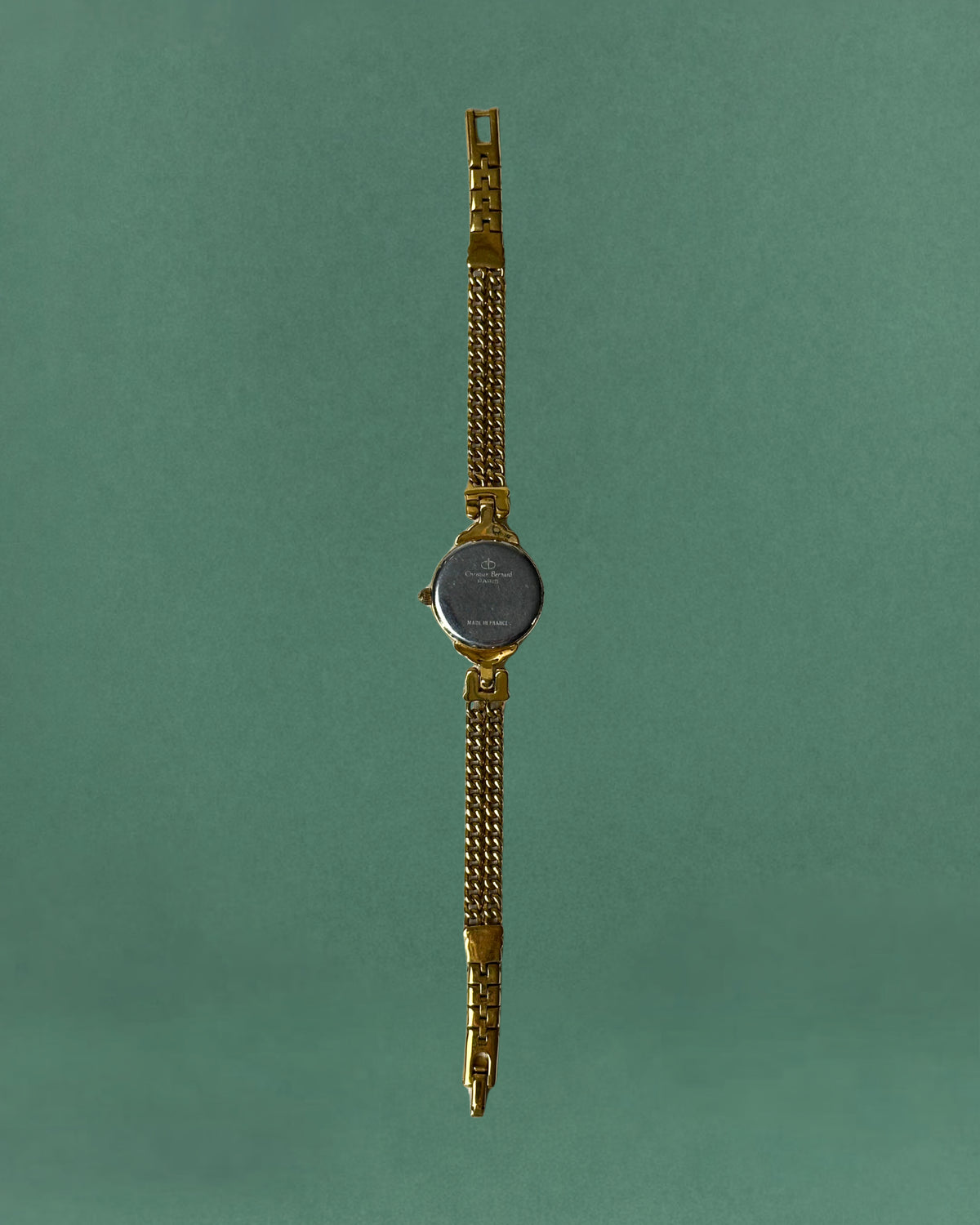 1980s Christian Bernard gold tone chain bracelet quartz watch