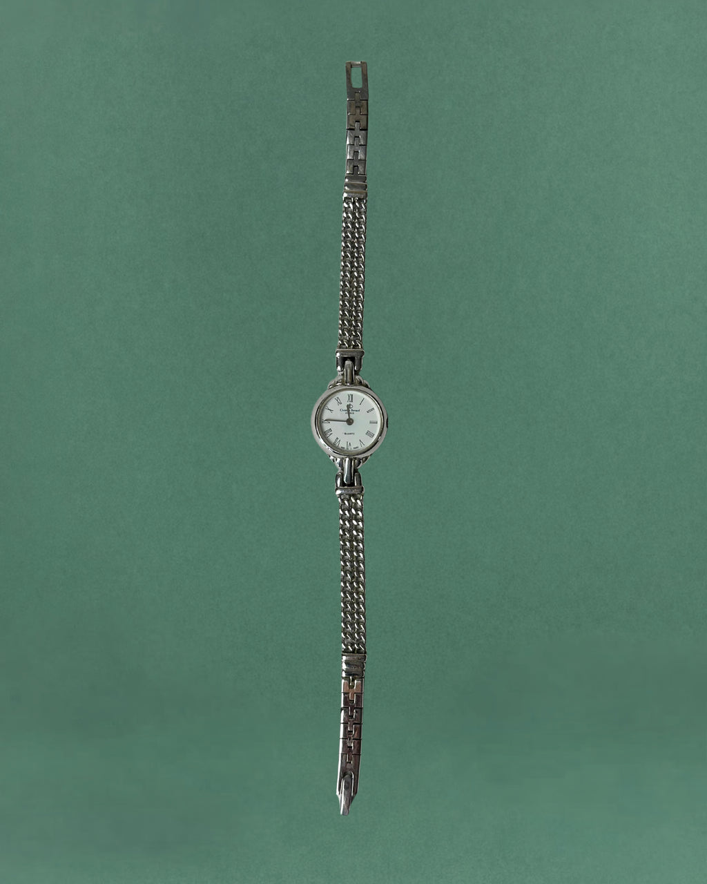 1980s Christian Bernard silver tone chain bracelet quartz watch
