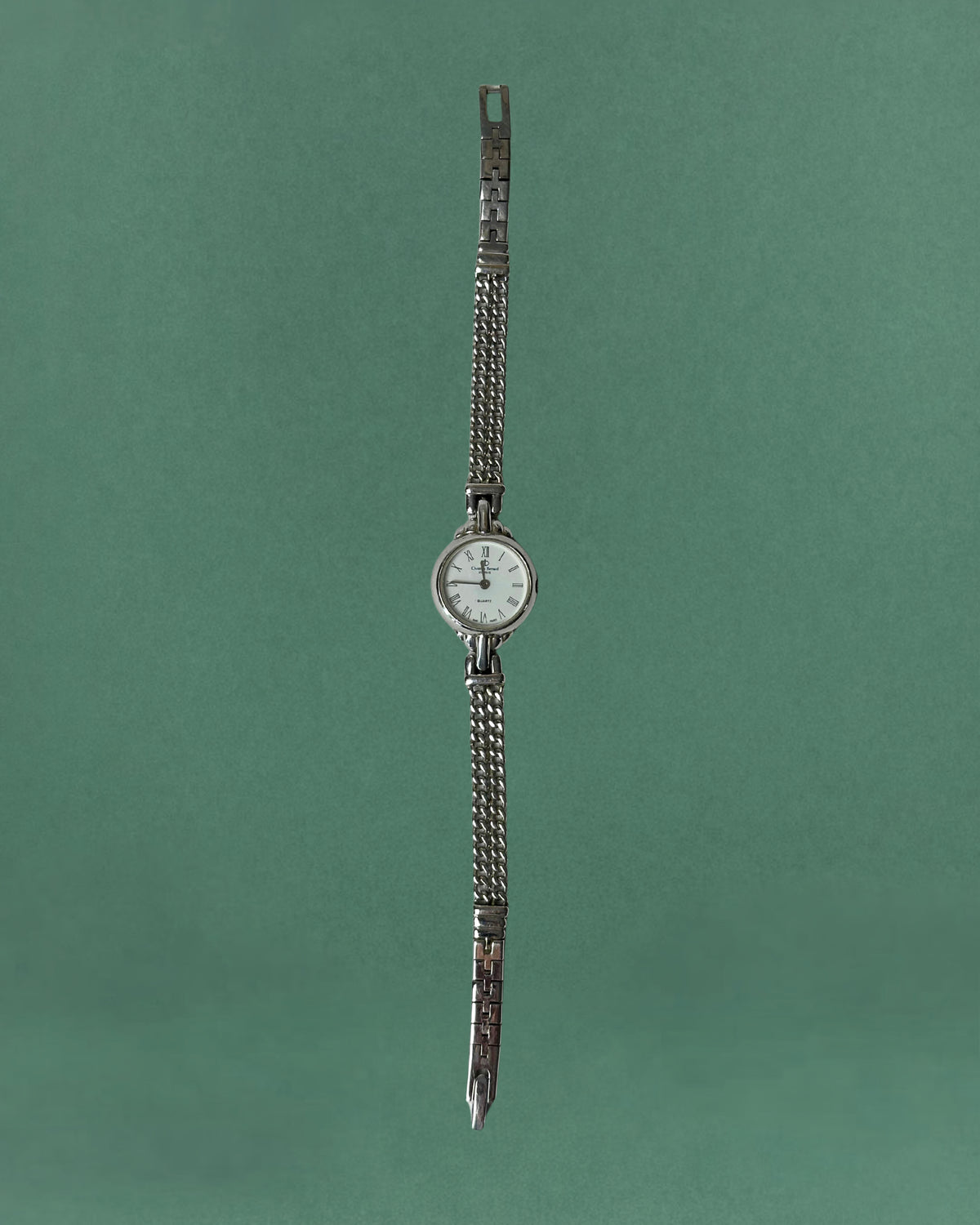 1980s Christian Bernard silver tone chain bracelet quartz watch