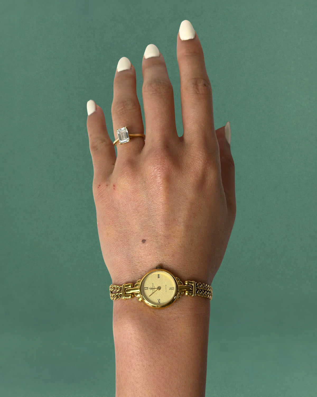 1980s Christian Bernard gold tone chain bracelet quartz watch