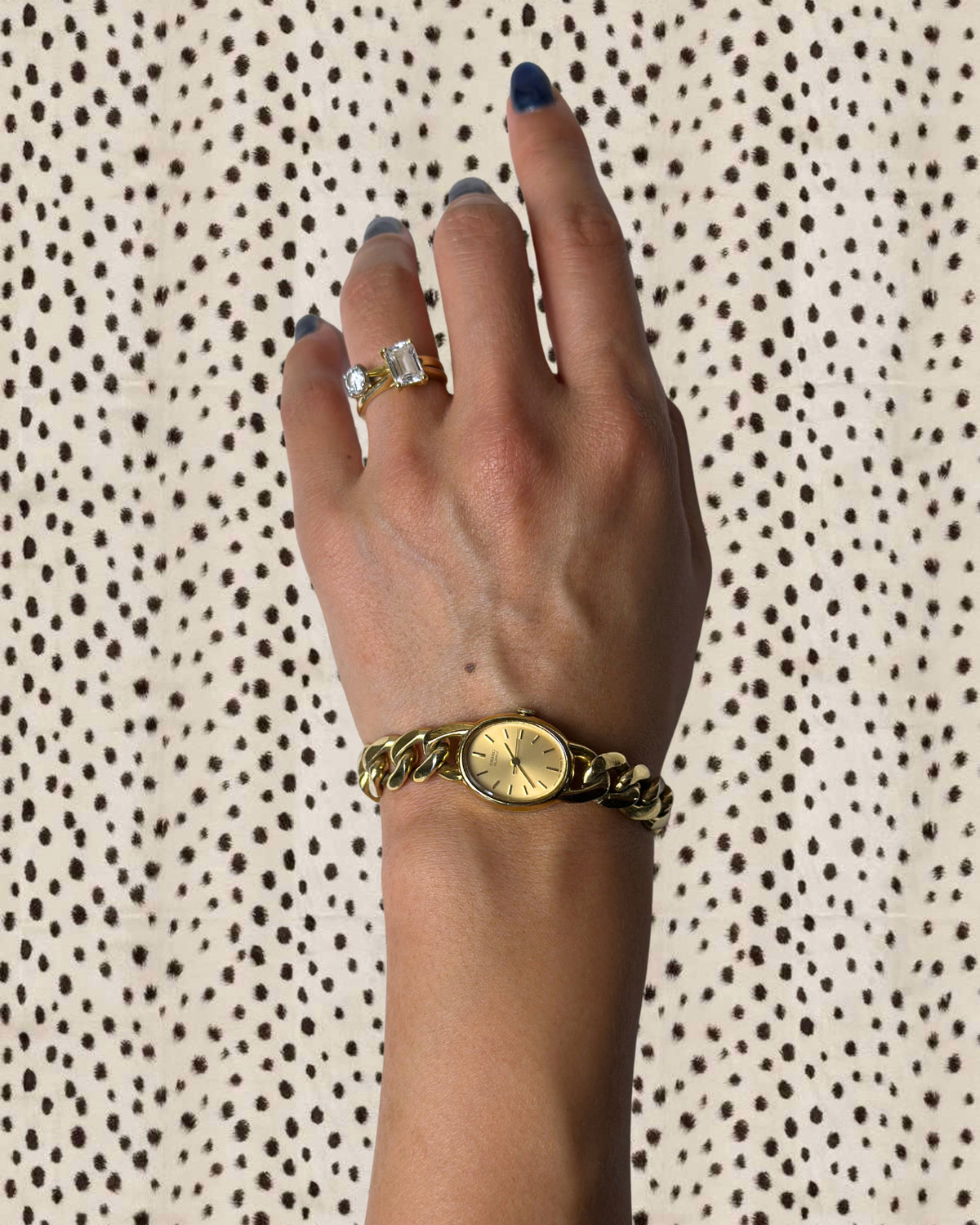 1980s Seiko gold-plated curb chain quartz watch