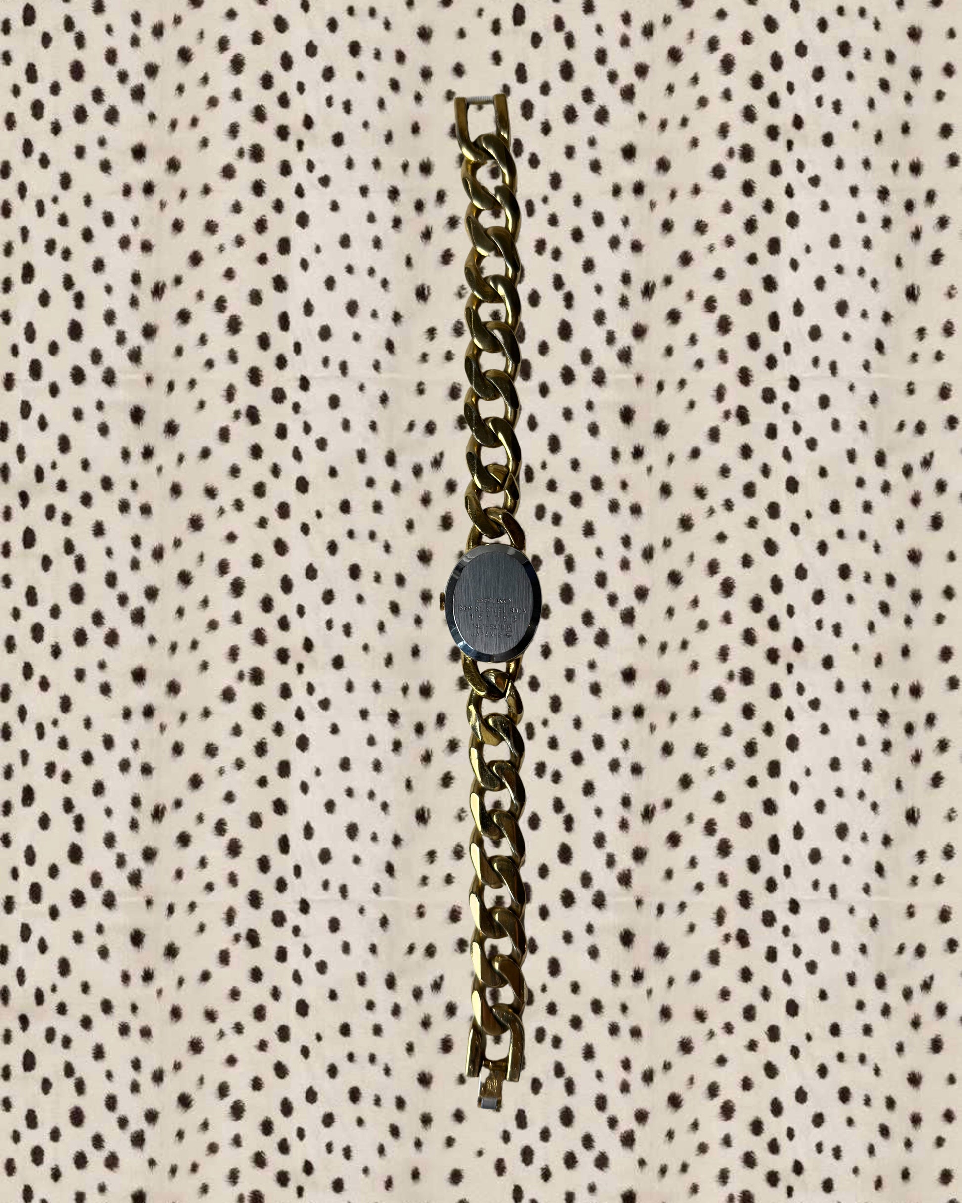 1980s Seiko gold-plated curb chain quartz watch