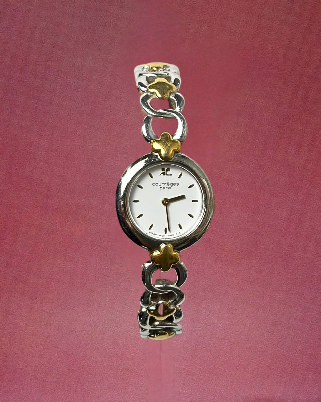 1980s Courreges two-tone quartz watch