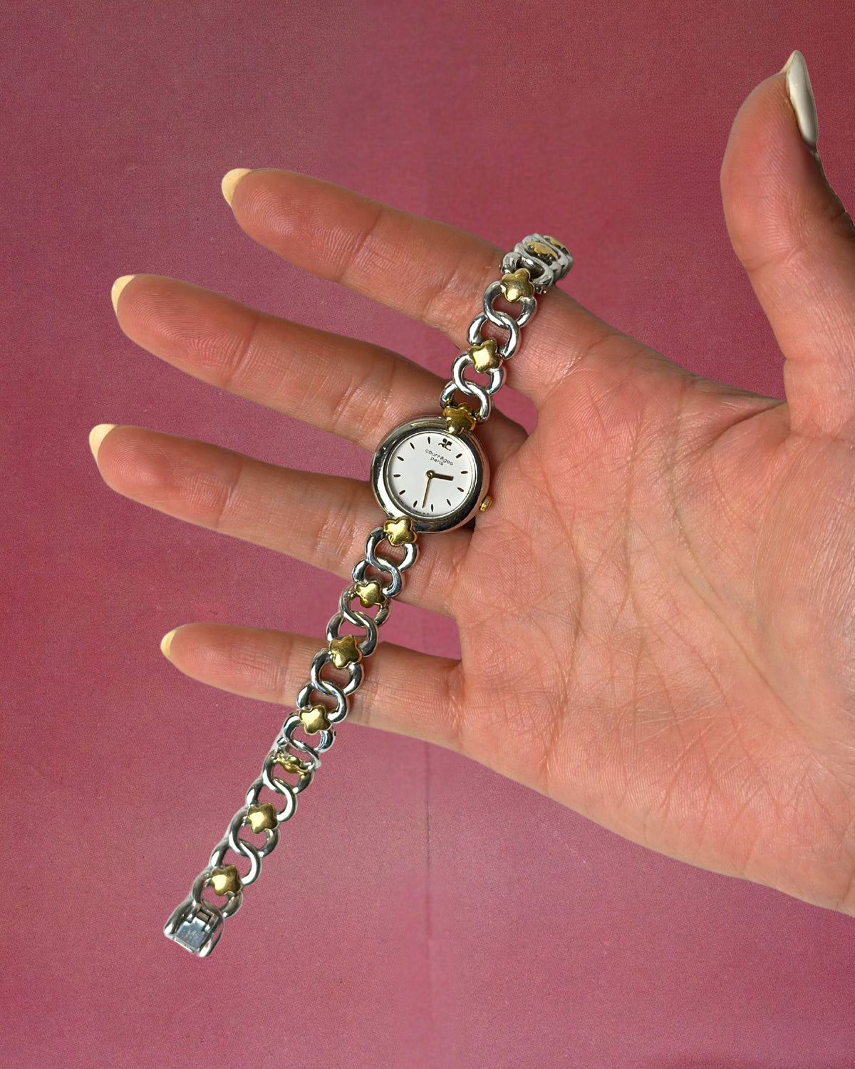 1980s Courreges two-tone quartz watch