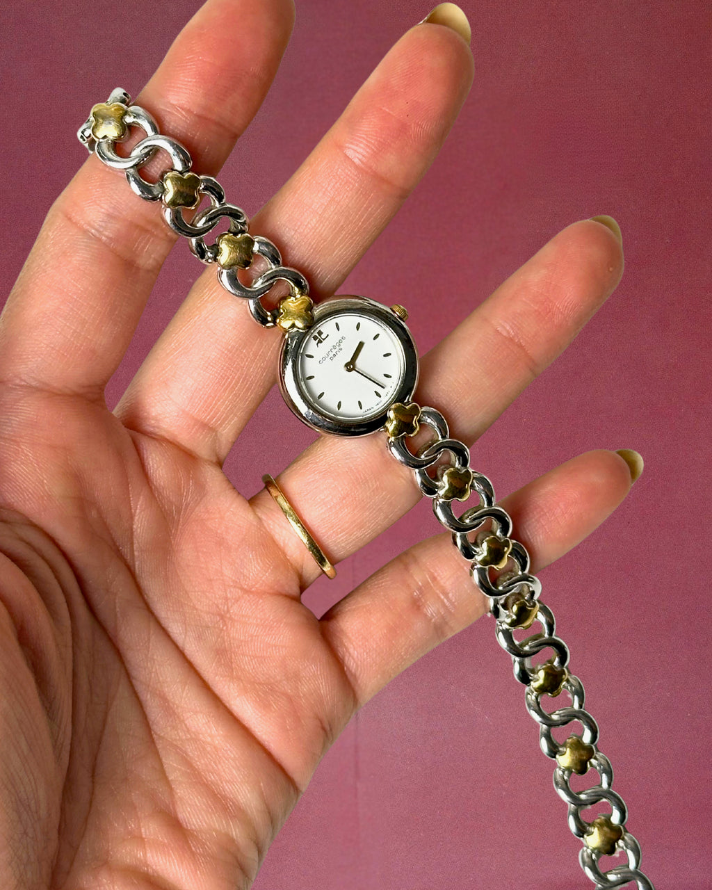 1980s Courreges two-tone quartz watch