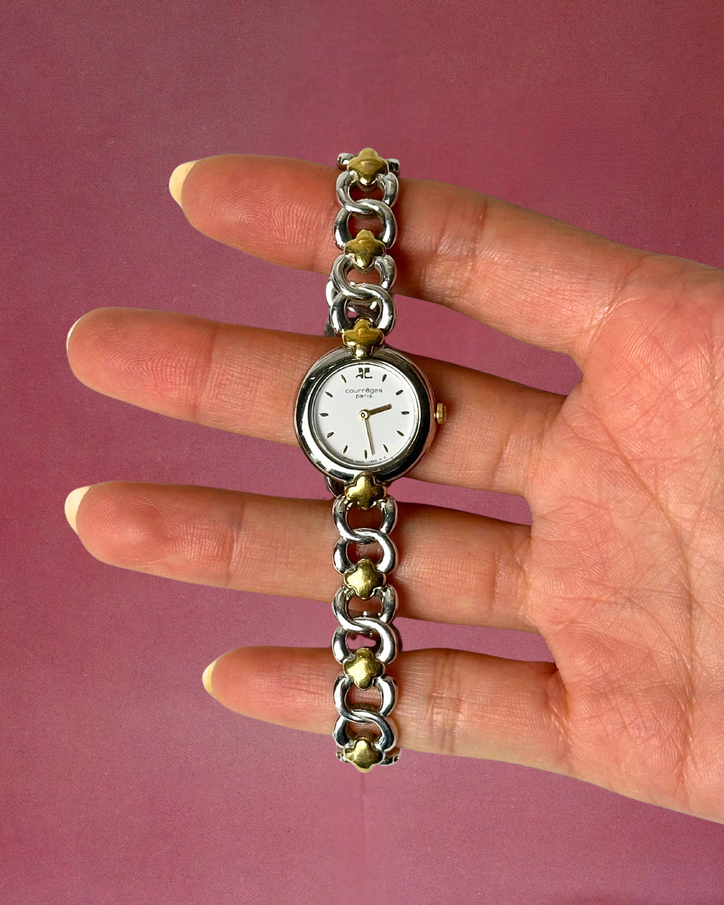 1980s Courreges two-tone quartz watch