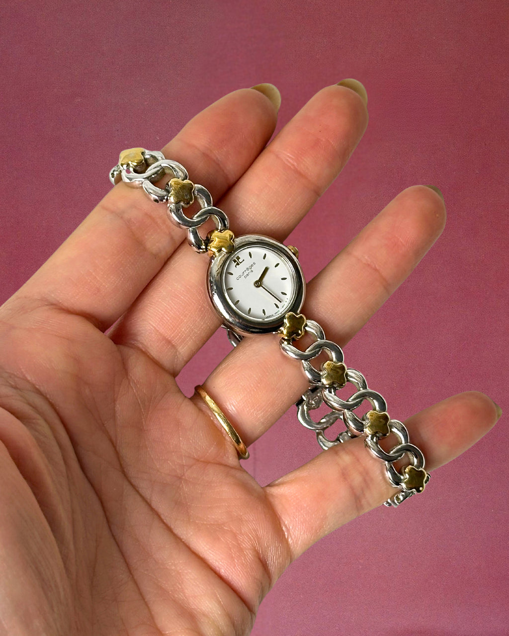 1980s Courreges two-tone quartz watch