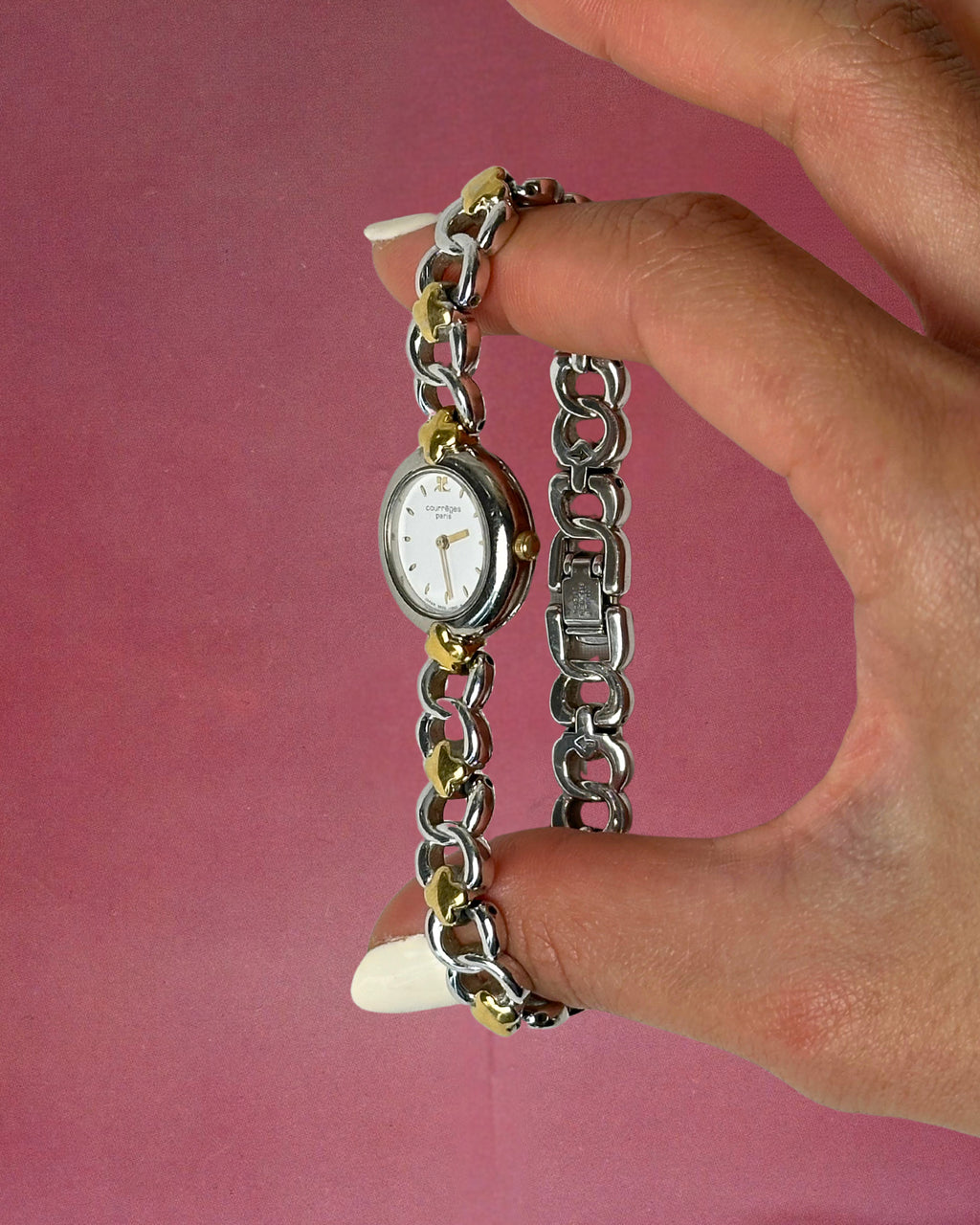 1980s Courreges two-tone quartz watch
