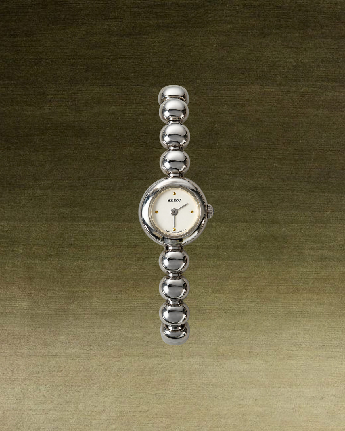 1980s Seiko silver tone orb link quartz watch