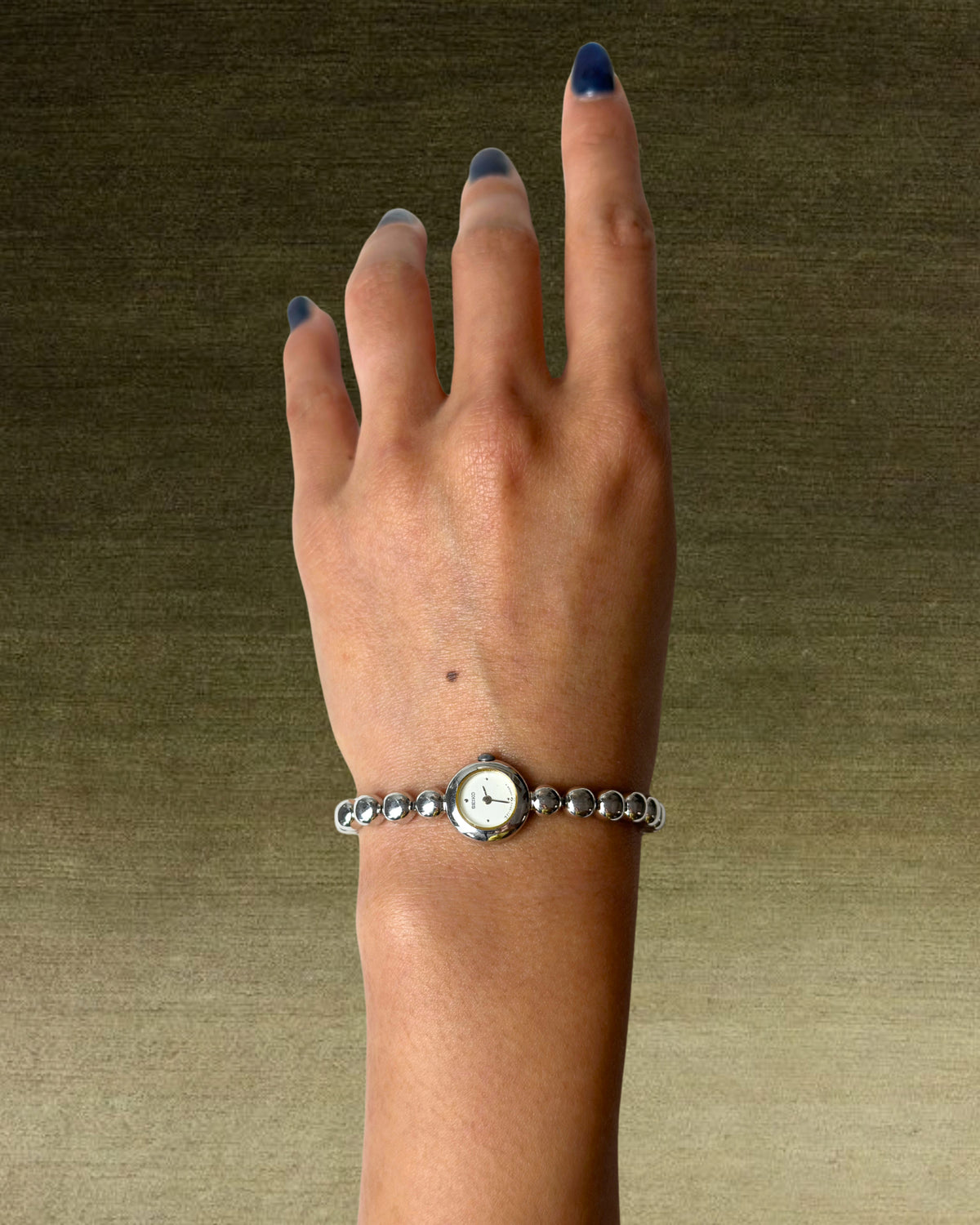 1980s Seiko silver tone orb link quartz watch