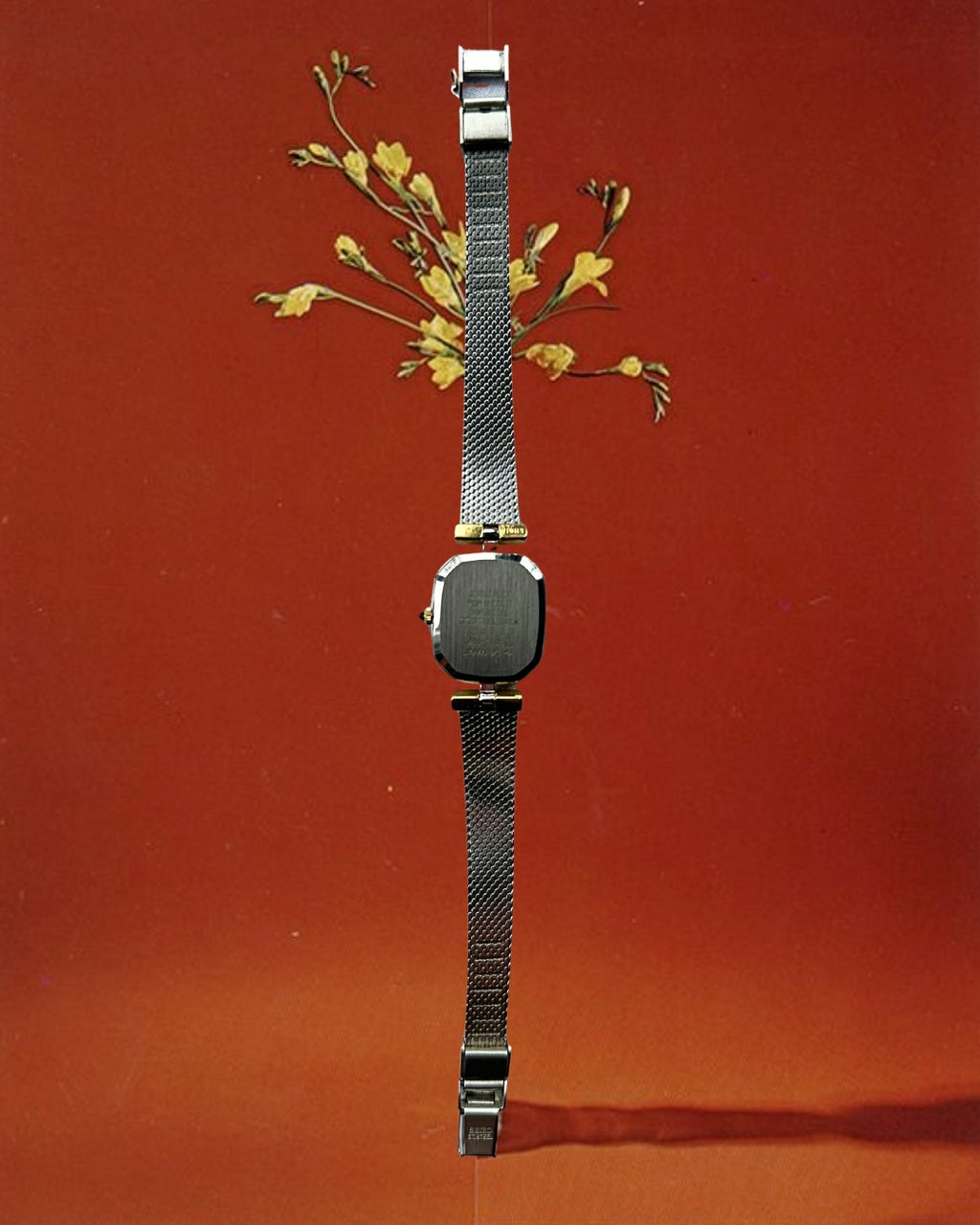 1980s Seiko Exceline black dial two-tone quartz watch