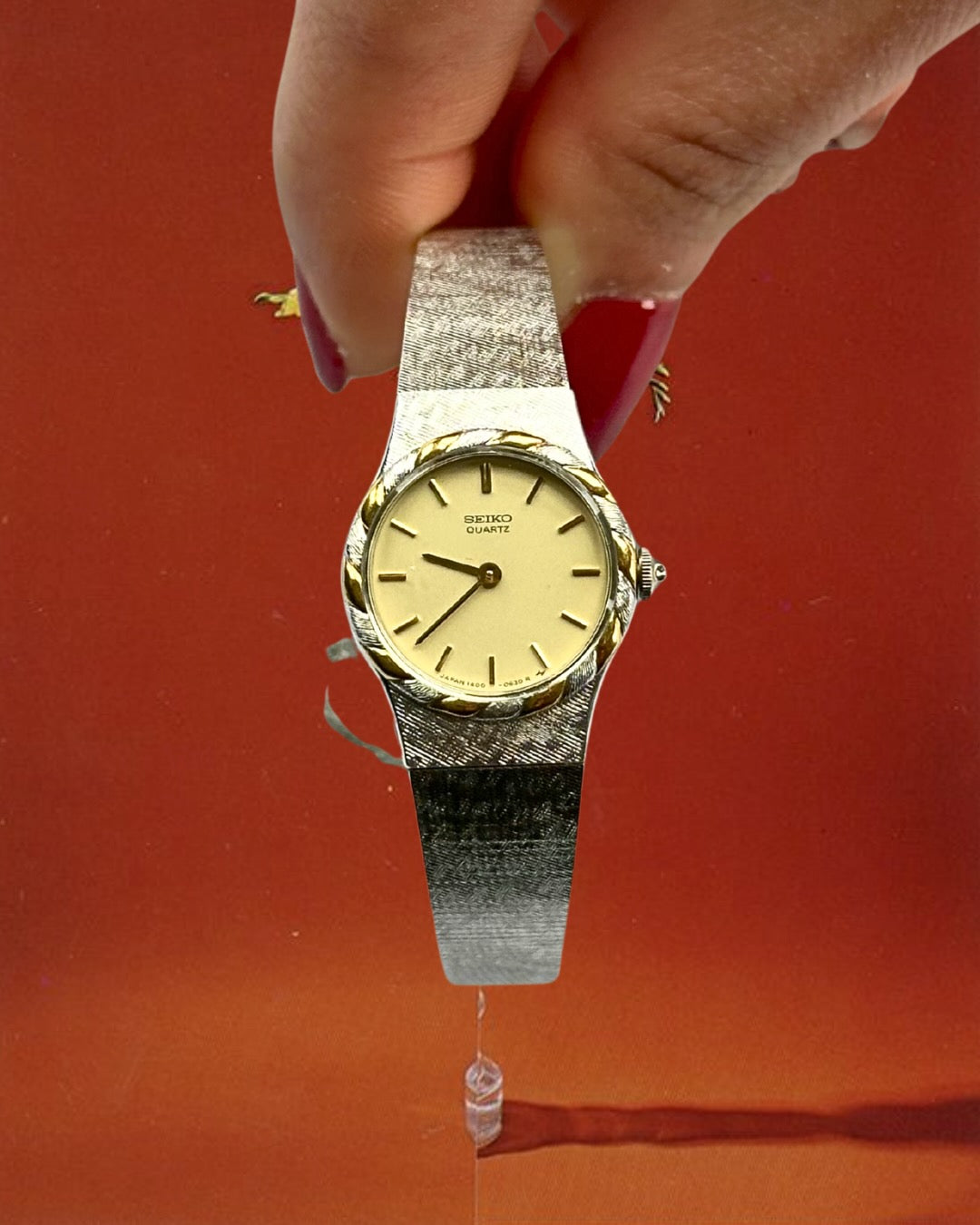1980s Seiko round two-tone quartz watch