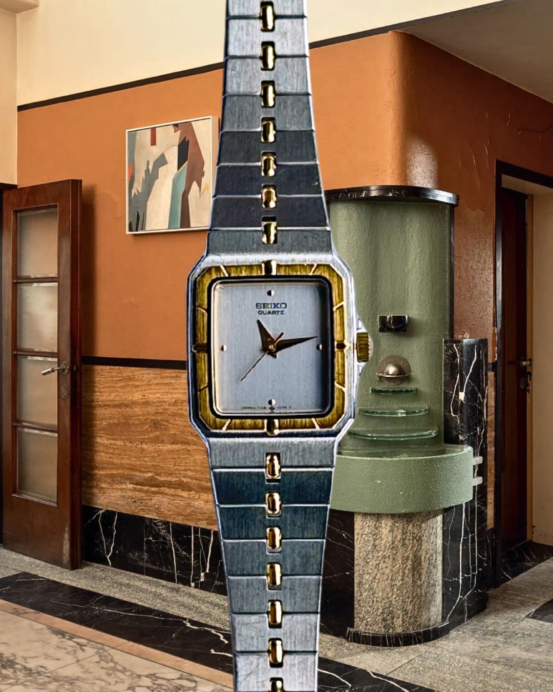 1980s Seiko Two-Tone Square Quartz Watch