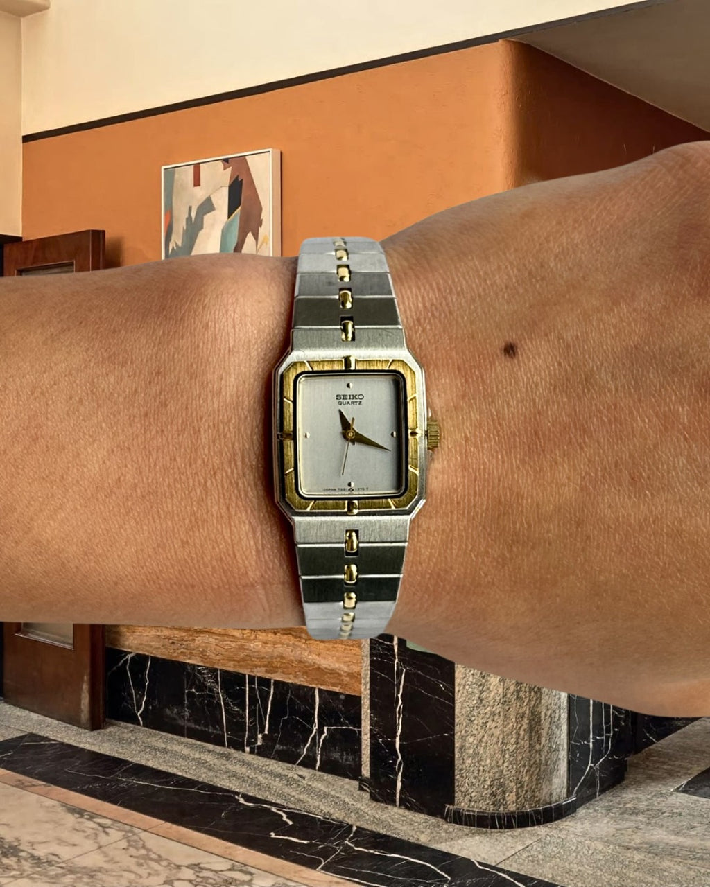 1980s Seiko Two-Tone Square Quartz Watch