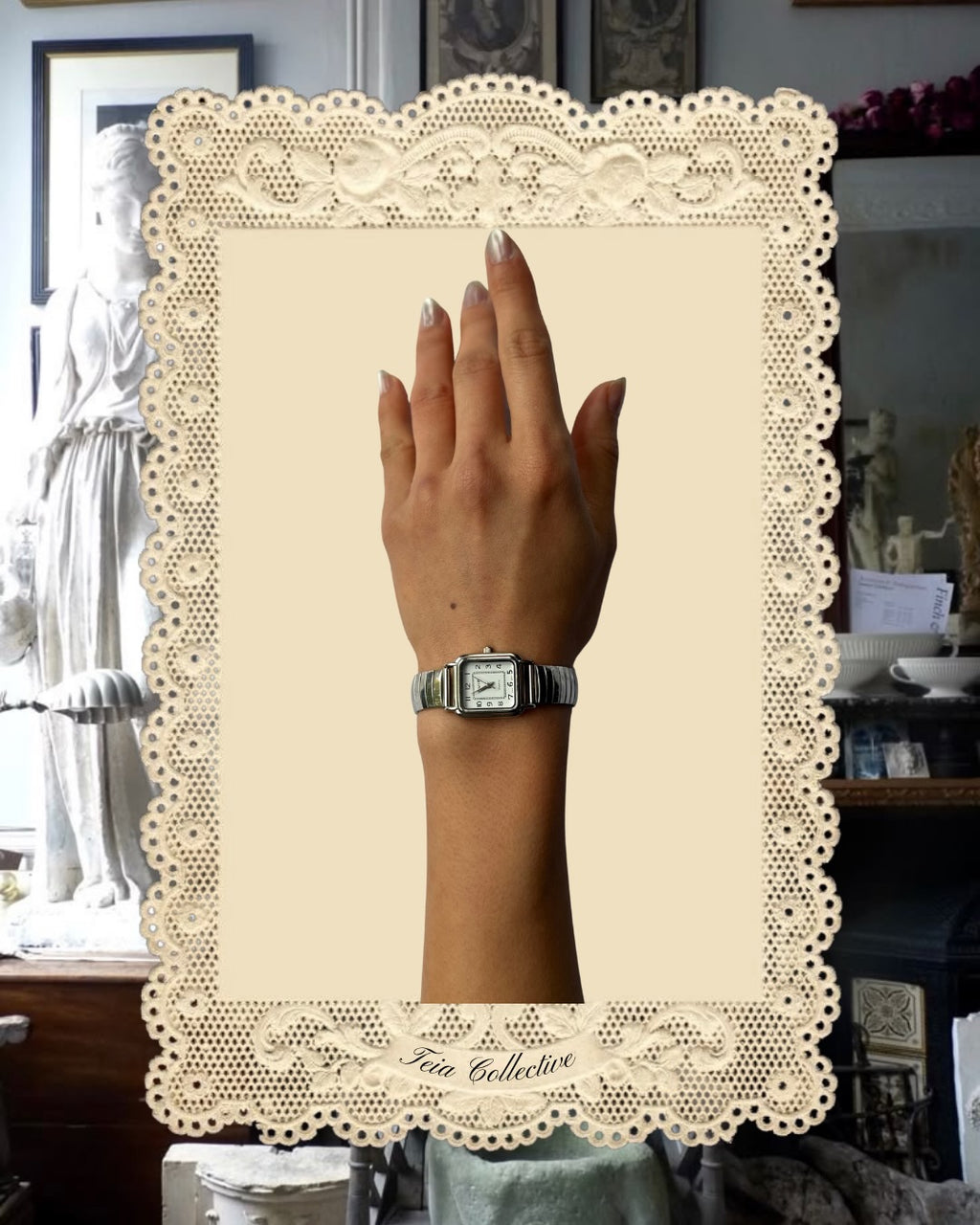 1980s Avia Square Expander Stainless Steel Quartz Watch