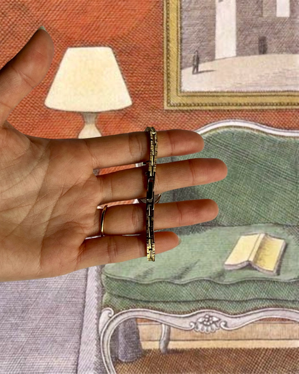 1980s Accurist Black Dial Gold-Plated Slim Quartz Watch