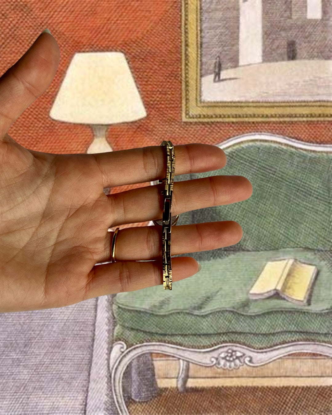 1980s Accurist Black Dial Gold-Plated Slim Quartz Watch