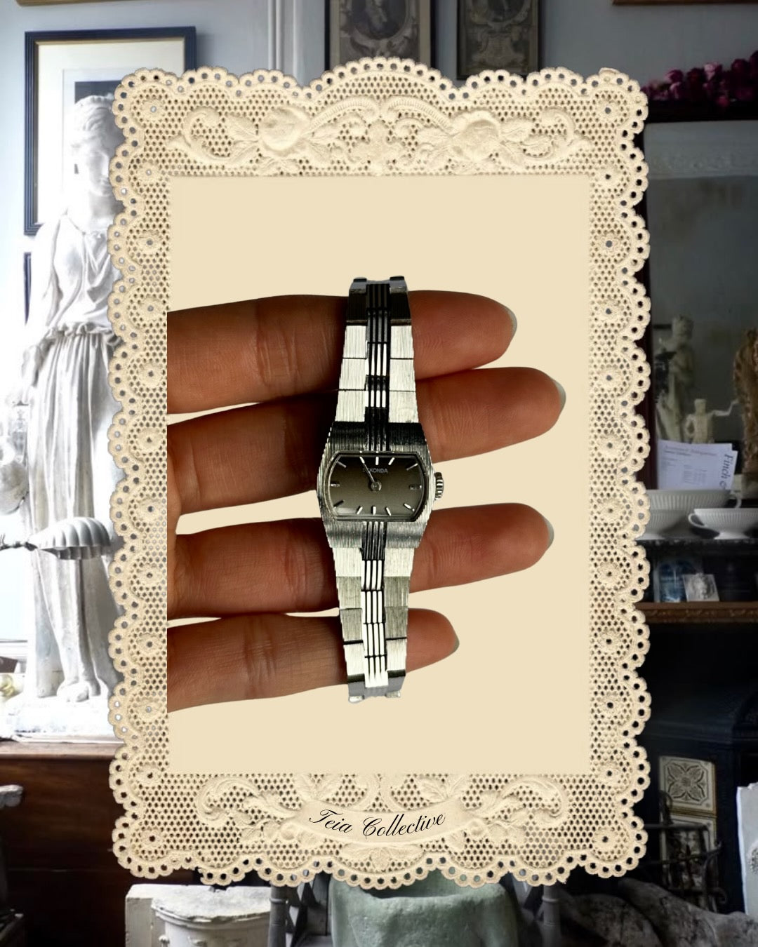 1970s Sekonda Grey Ombré Dial Stainless Steel Mechanical Watch